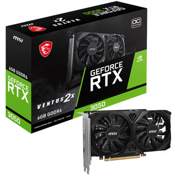 MSI GeForce RTX 3050 Ventus 2X 6G OC grafische kaart 2x HDMI, 1x DisplayPort, DLSS