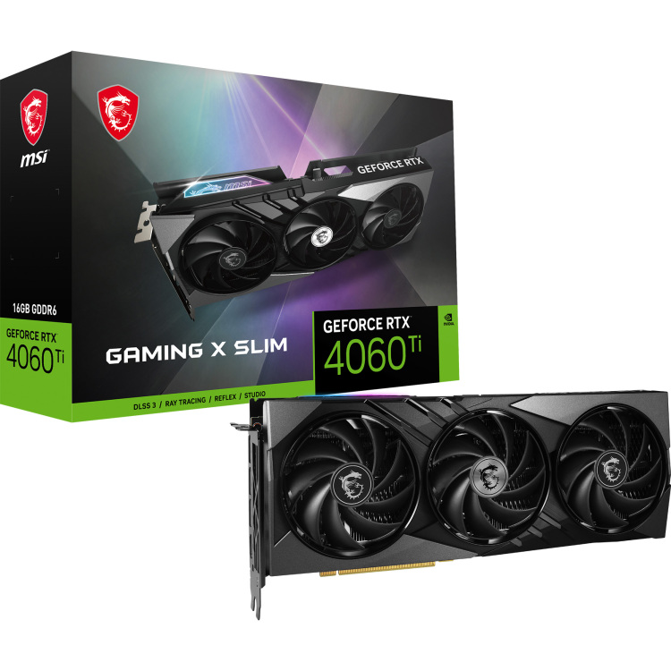 MSI GeForce RTX 4060 Ti GAMING X SLIM 16G grafische kaart 1x HDMI, 3x DisplayPort, DLSS 3