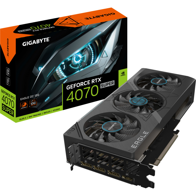 GIGABYTE GeForce RTX 4070 SUPER EAGLE OC 12G grafische kaart 1x HDMI, 3x DisplayPort, DLSS 3