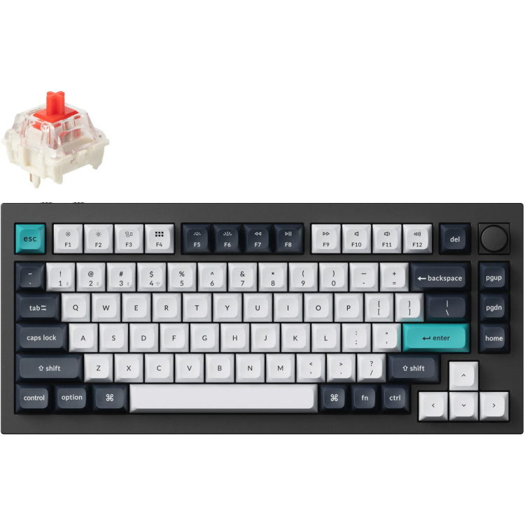 Keychron Q1 Max-M1 toetsenbord RGB leds, 75%, KSA double-shot PBT, hot swap, Knob, 2.4GHz | Bluetooth 5.1 | USB-C