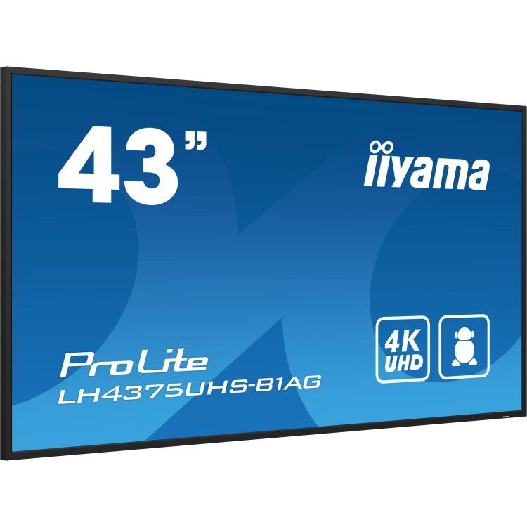 iiyama Prolite LH4375UHS-B1AG ledmonitor HDMI, DisplayPort, RJ45 (LAN), Audio, USB, Android