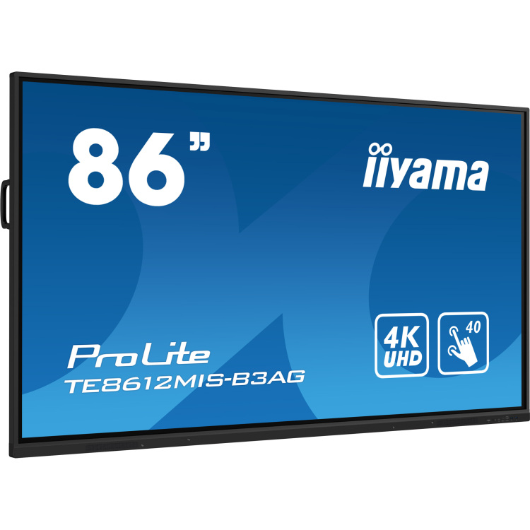 iiyama Prolite TE8612MIS-B3AG public display 4K UHD, Touch, WiFi, VGA, HDMI, USB-C, LAN, Audio
