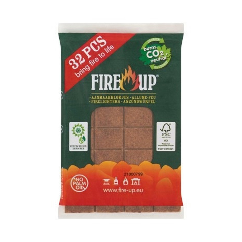 Fire-up Barbecue aanmaakblokjes - 32x - bruin - reukloos - niet giftig - BBQ -