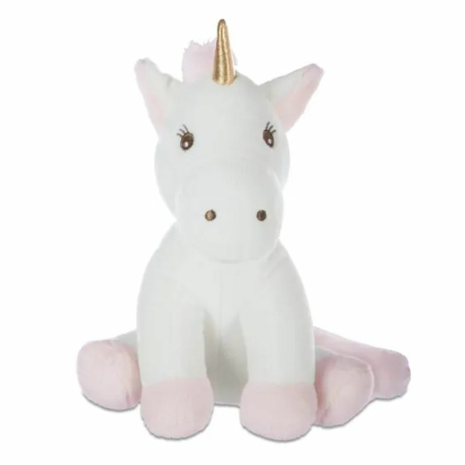 Knuffeldier Eenhoorn/Unicorn Rosy - zachte pluche stof - fantasy knuffels - wit/roze - 22 cm -