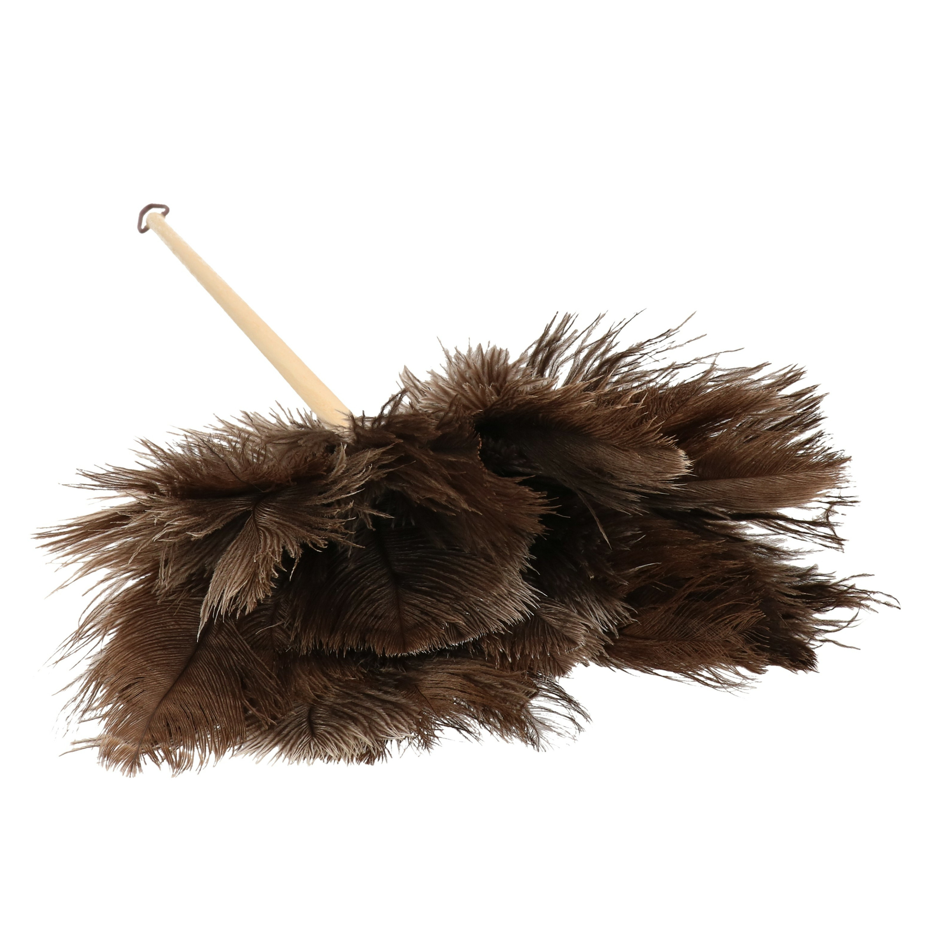 Plumeau/duster - Struisvogel veren - 66 cm - houten steel en een ophang lus -