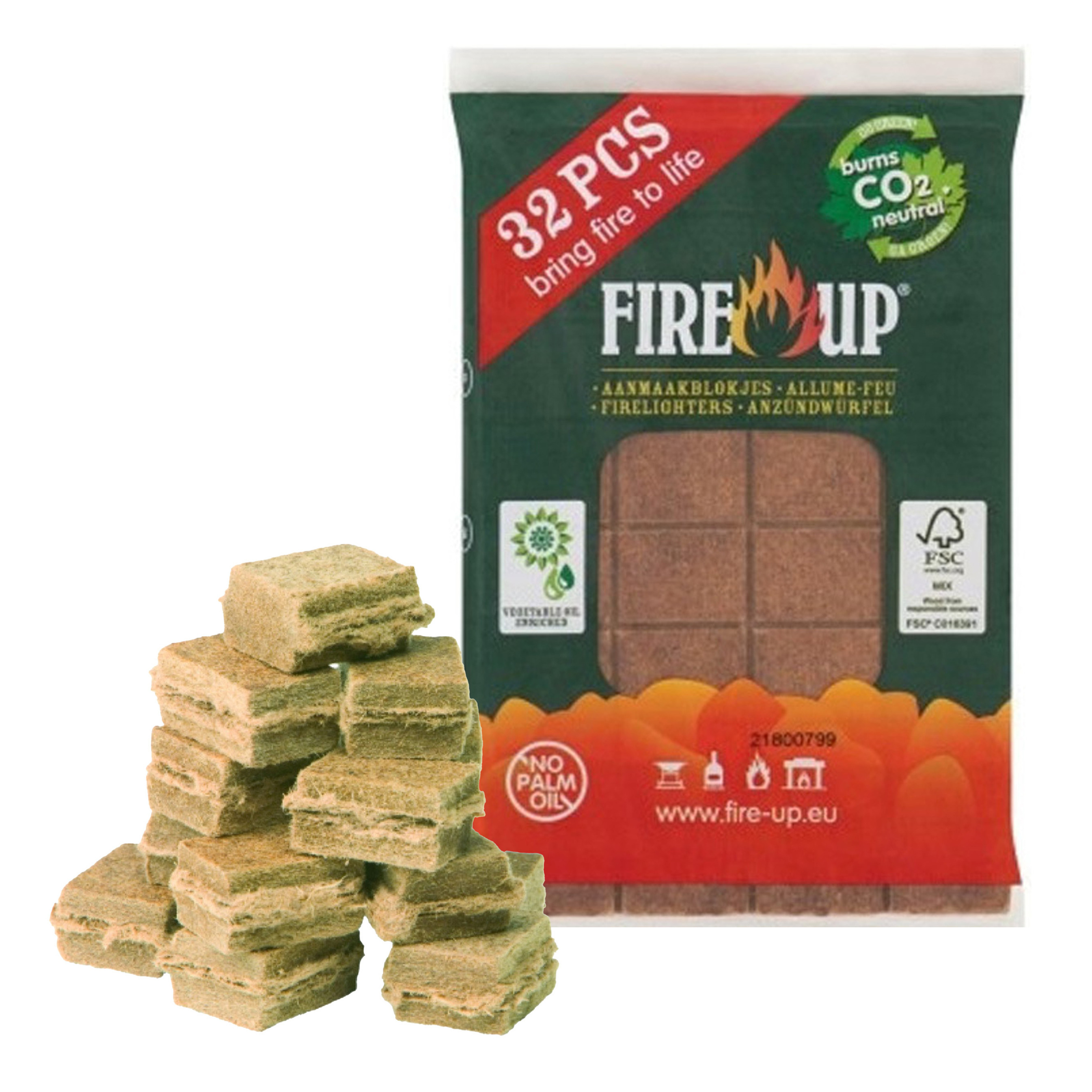 Fire-up Barbecue aanmaakblokjes - 96x - bruin - reukloos - niet giftig - BBQ -