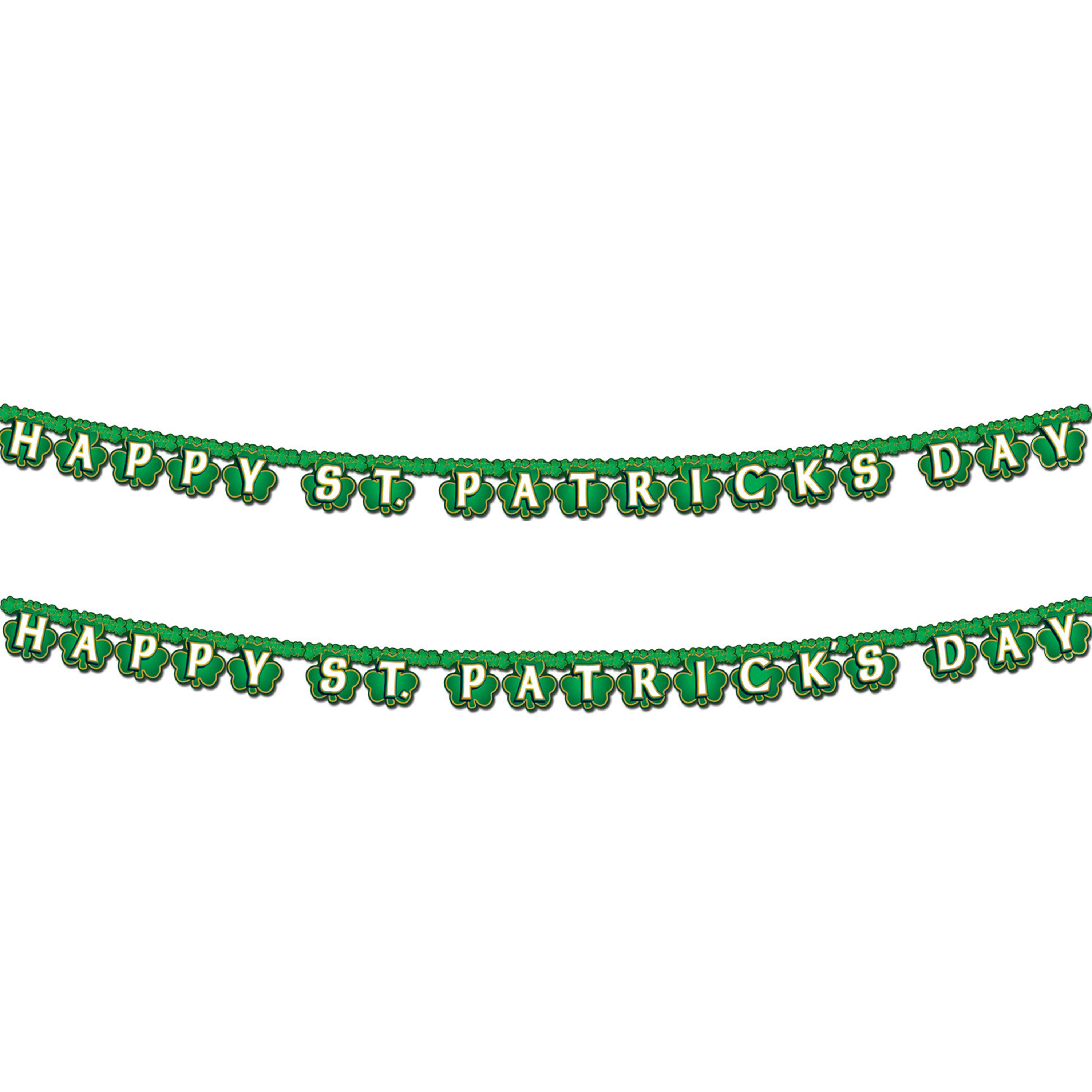 St. Patricks Day feestslinger - 2x - 205 x 11 cm - groen - van papier -