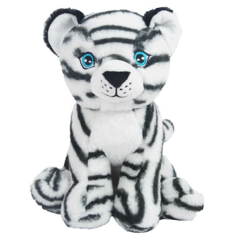 Knuffeldier Tijger Samuel - zachte pluche stof - dieren knuffels - wit - 23 cm -