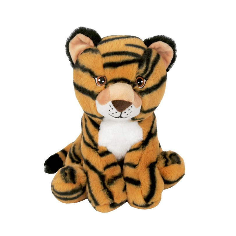 Knuffeldier Tijger Missy - zachte pluche stof - dieren knuffels - lichtbruin - 23 cm -