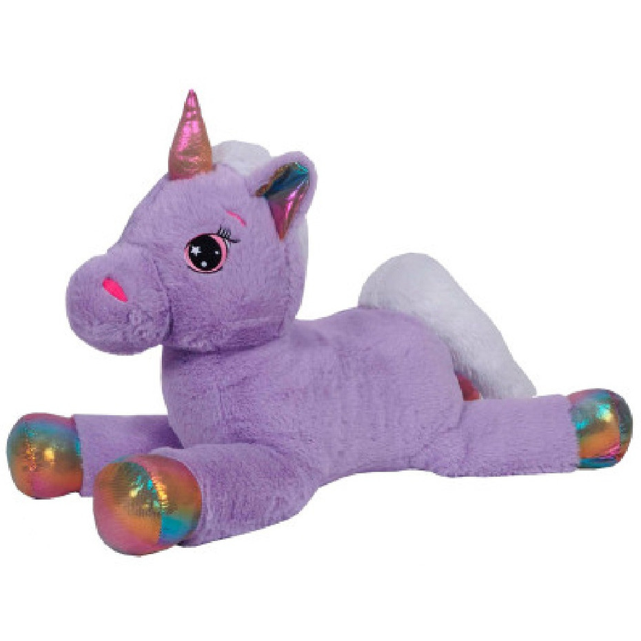 Knuffeldier Eenhoorn Mistica - zachte pluche stof - dieren knuffels - paars - 39 cm -