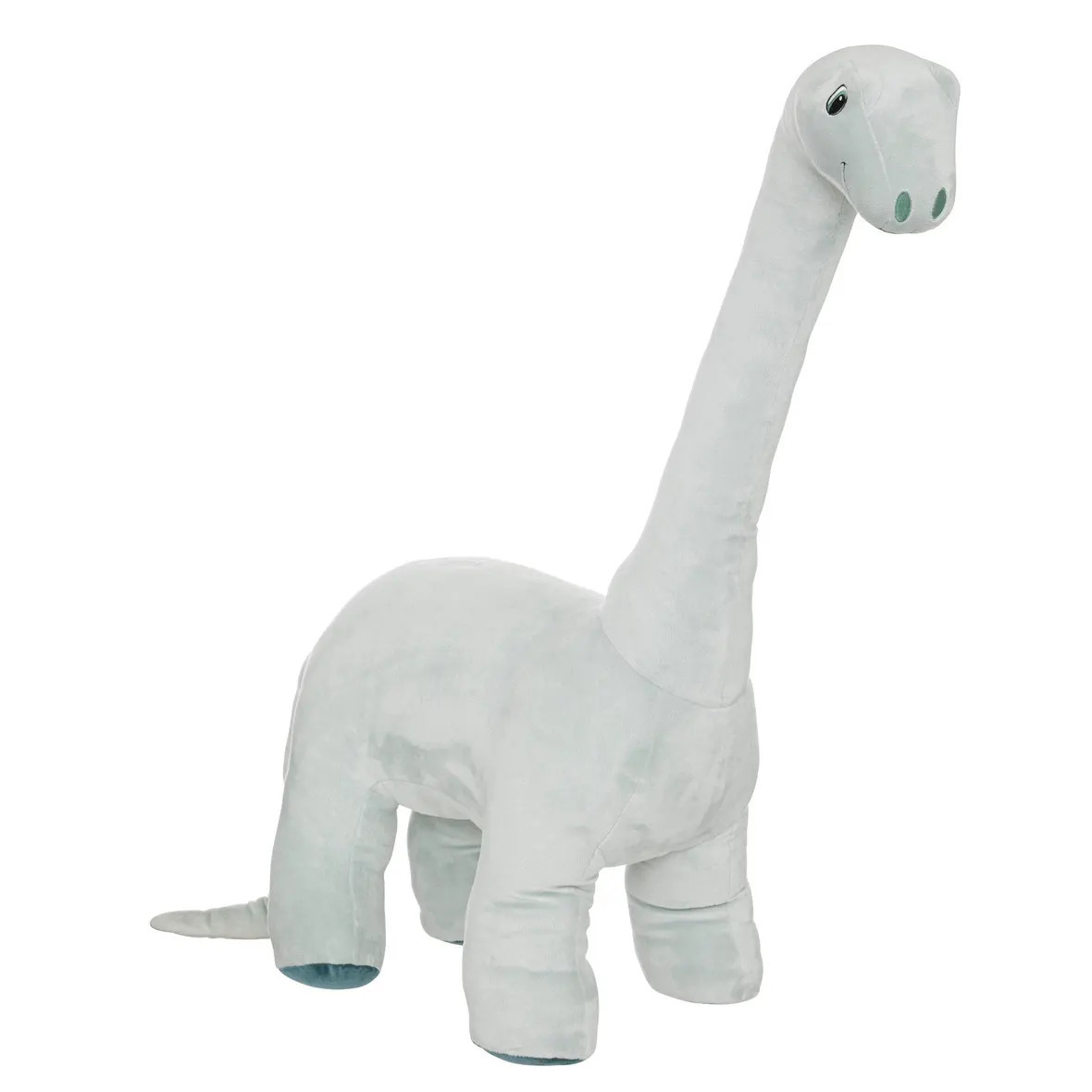 Knuffeldier Dinosaurus Brontosaurus - zachte pluche stof - knuffels extra groot - grijs - 90 cm -