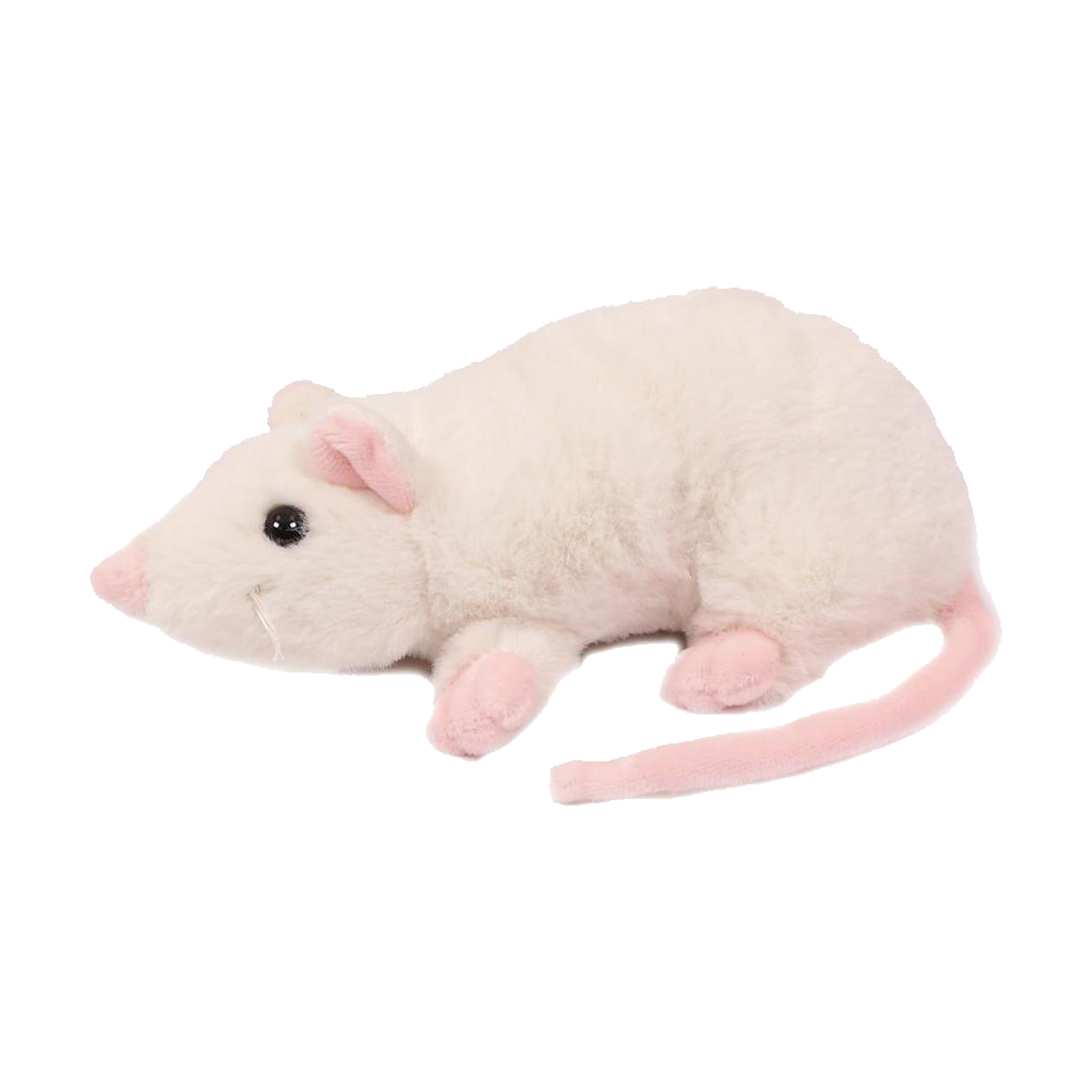 Knuffeldier Muis - zachte pluche stof - premium kwaliteit knuffels - wit - 18 cm -
