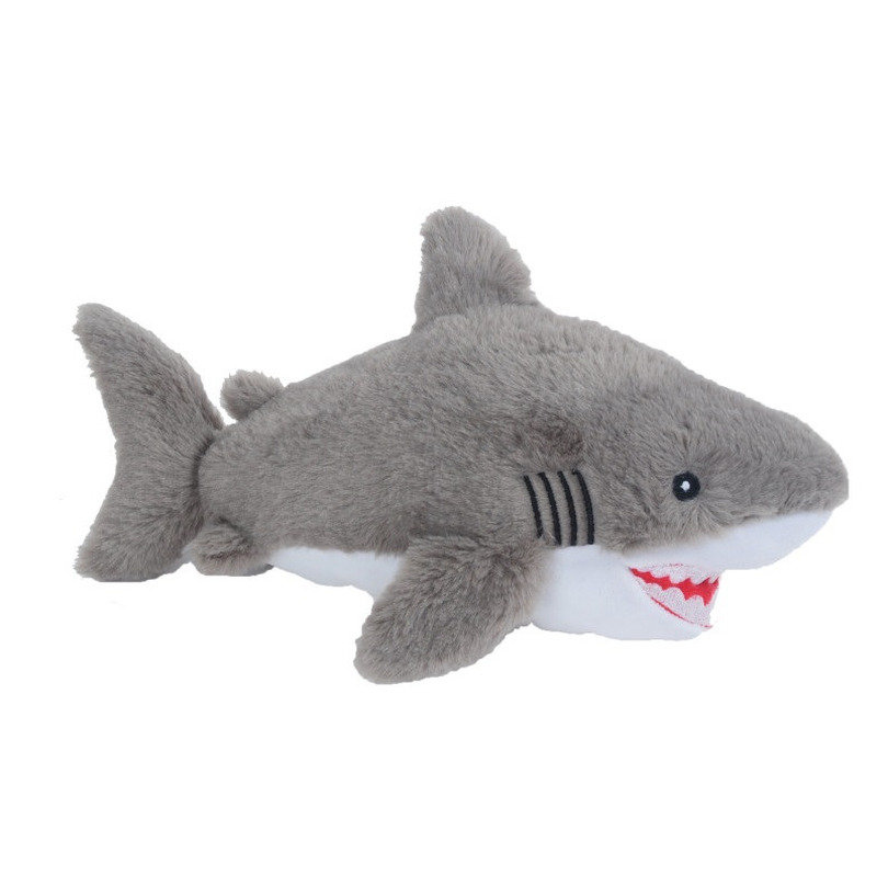 Sandy Knuffeldier Witte Haai - pluche - dieren knuffels - 33 cm -