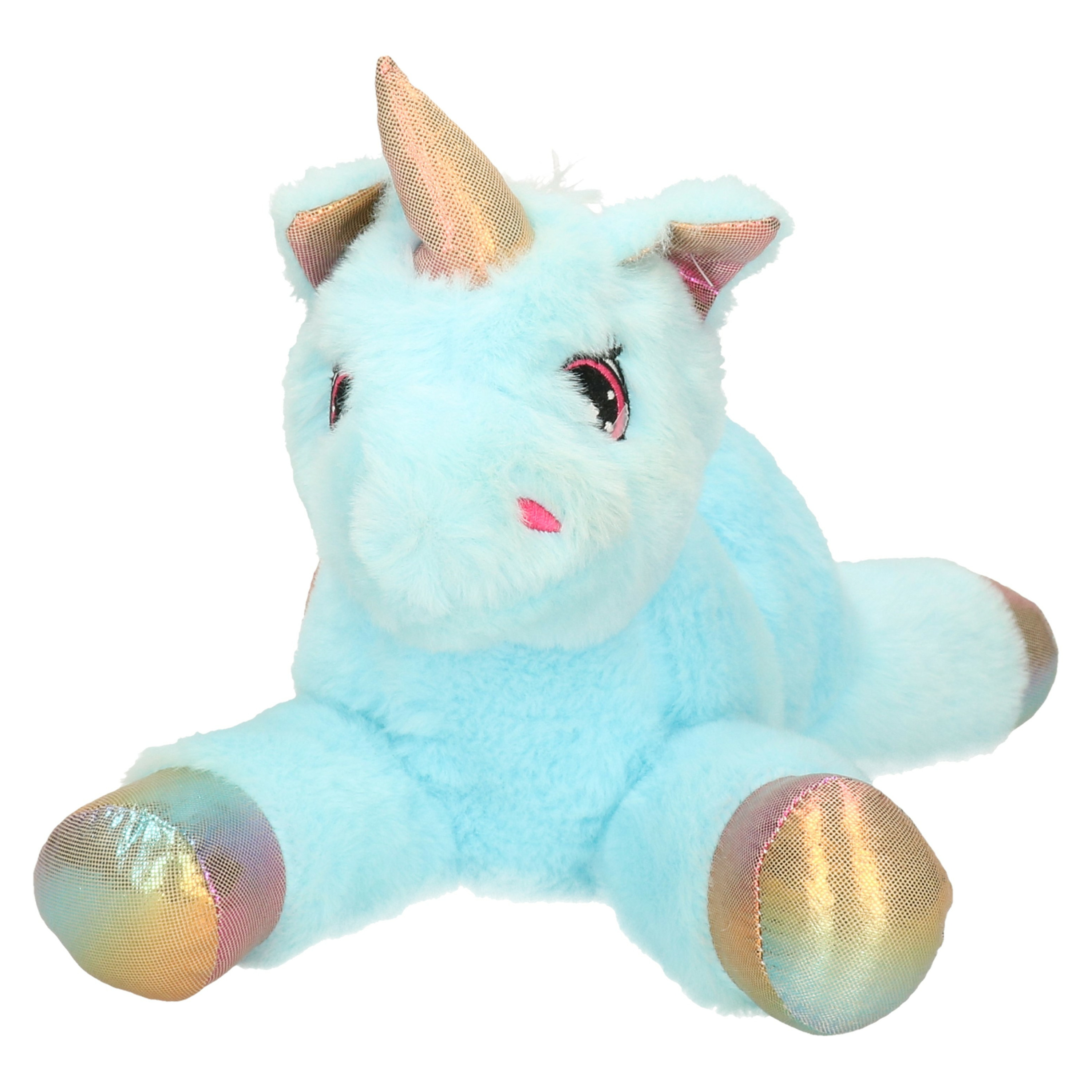 Knuffeldier Eenhoorn Mistica - zachte pluche stof - dieren knuffels - blauw - 56 cm -