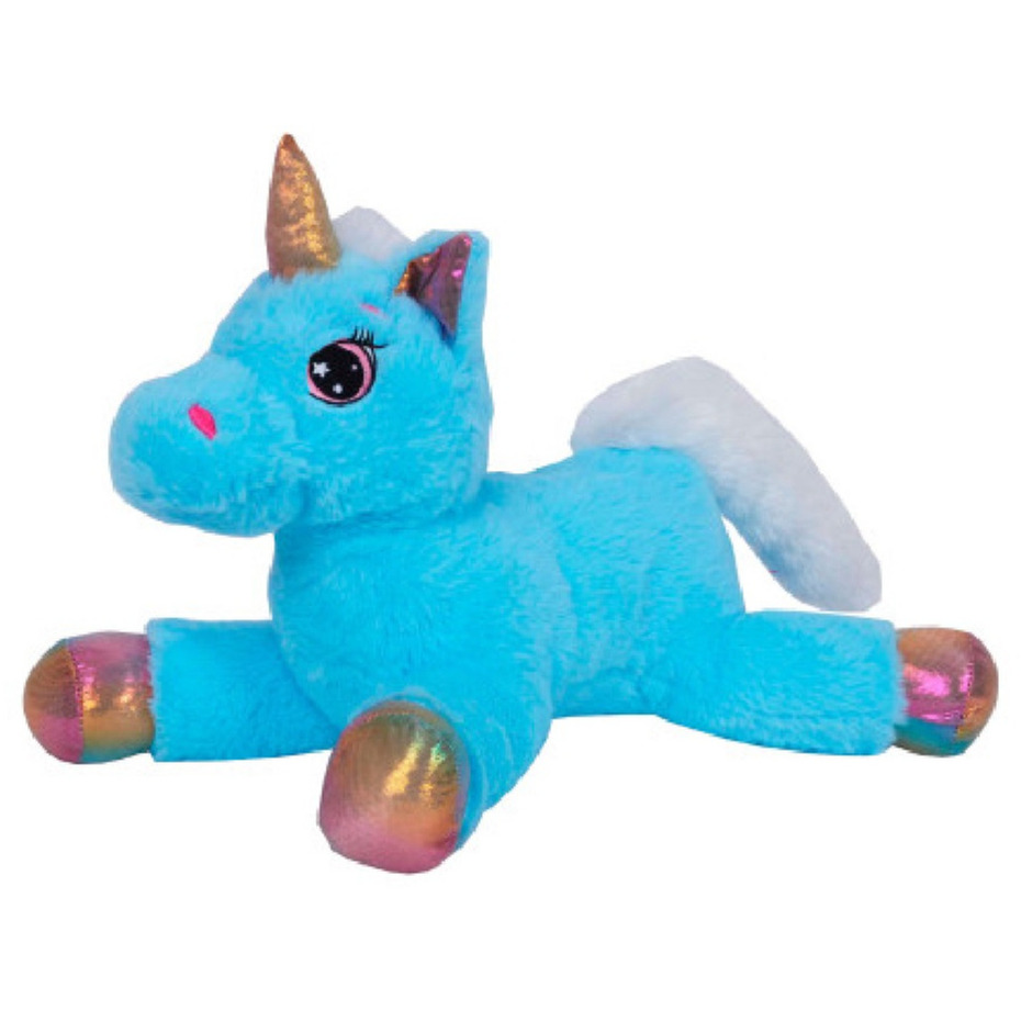 Knuffeldier Eenhoorn Mistica - zachte pluche stof - dieren knuffels - blauw - 39 cm -