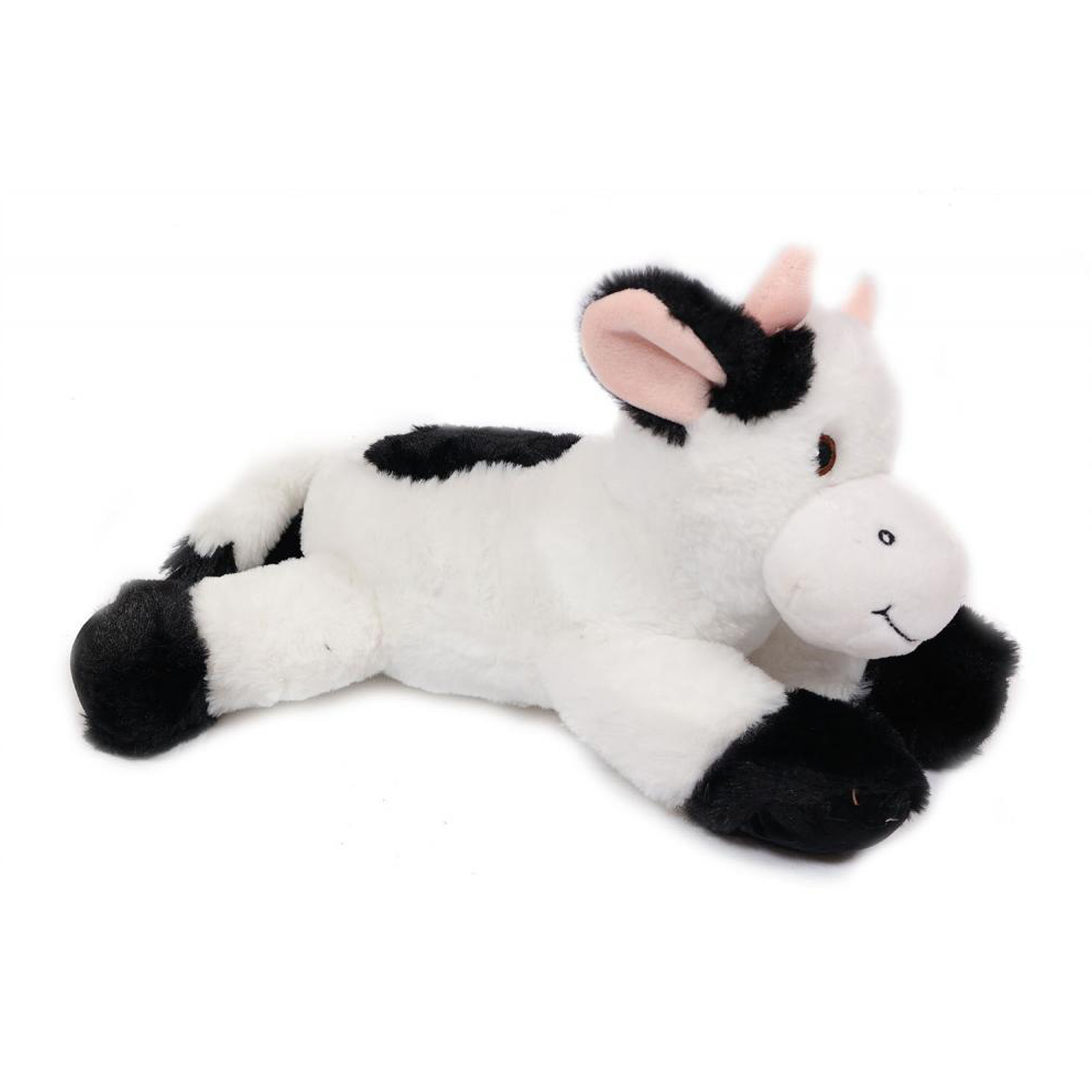 Knuffeldier Koe - zachte pluche stof - premium kwaliteit knuffels - wit/zwart - 30 cm -