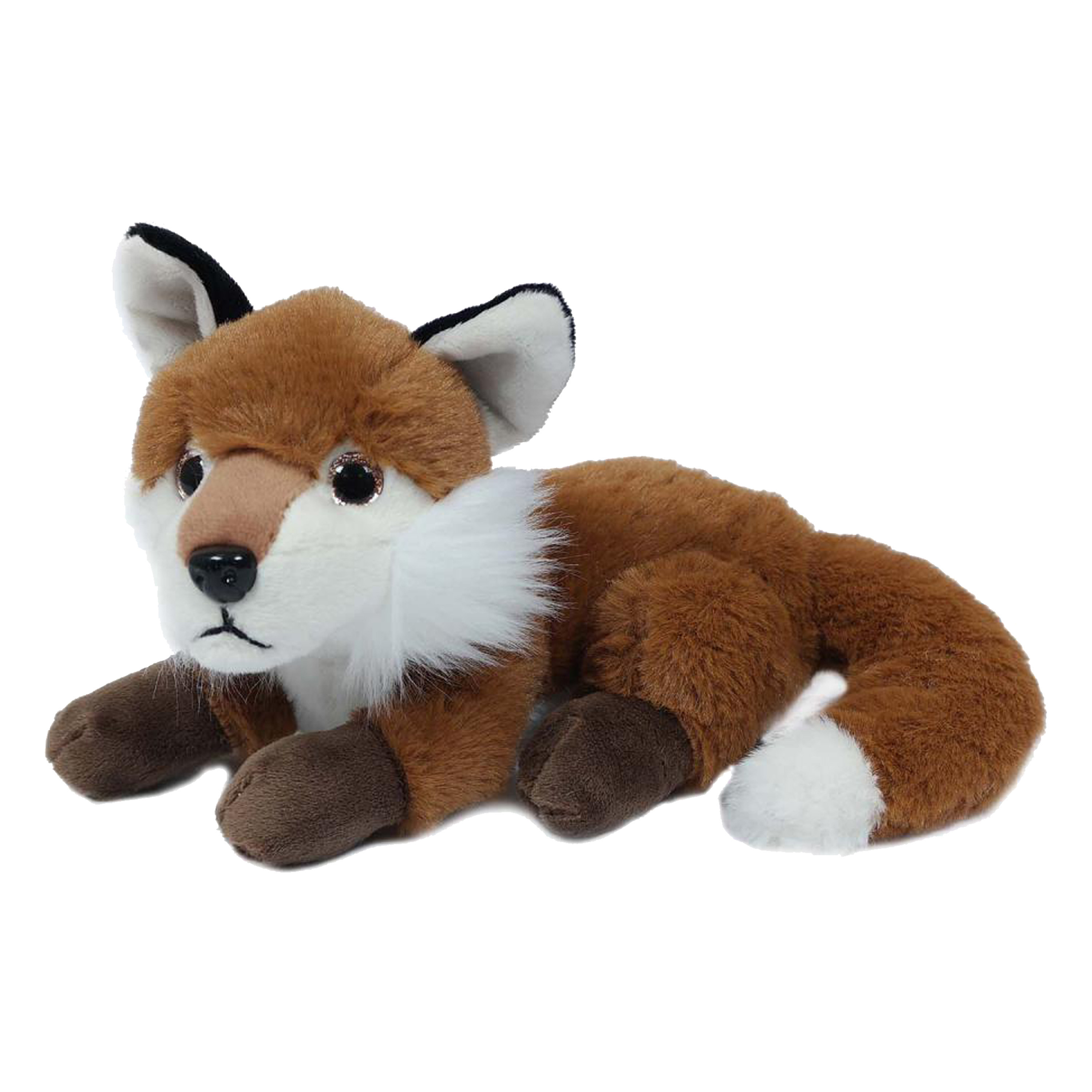 Knuffeldier Vos - zachte pluche stof - donkerrood - premium kwaliteit knuffels - 16 cm -