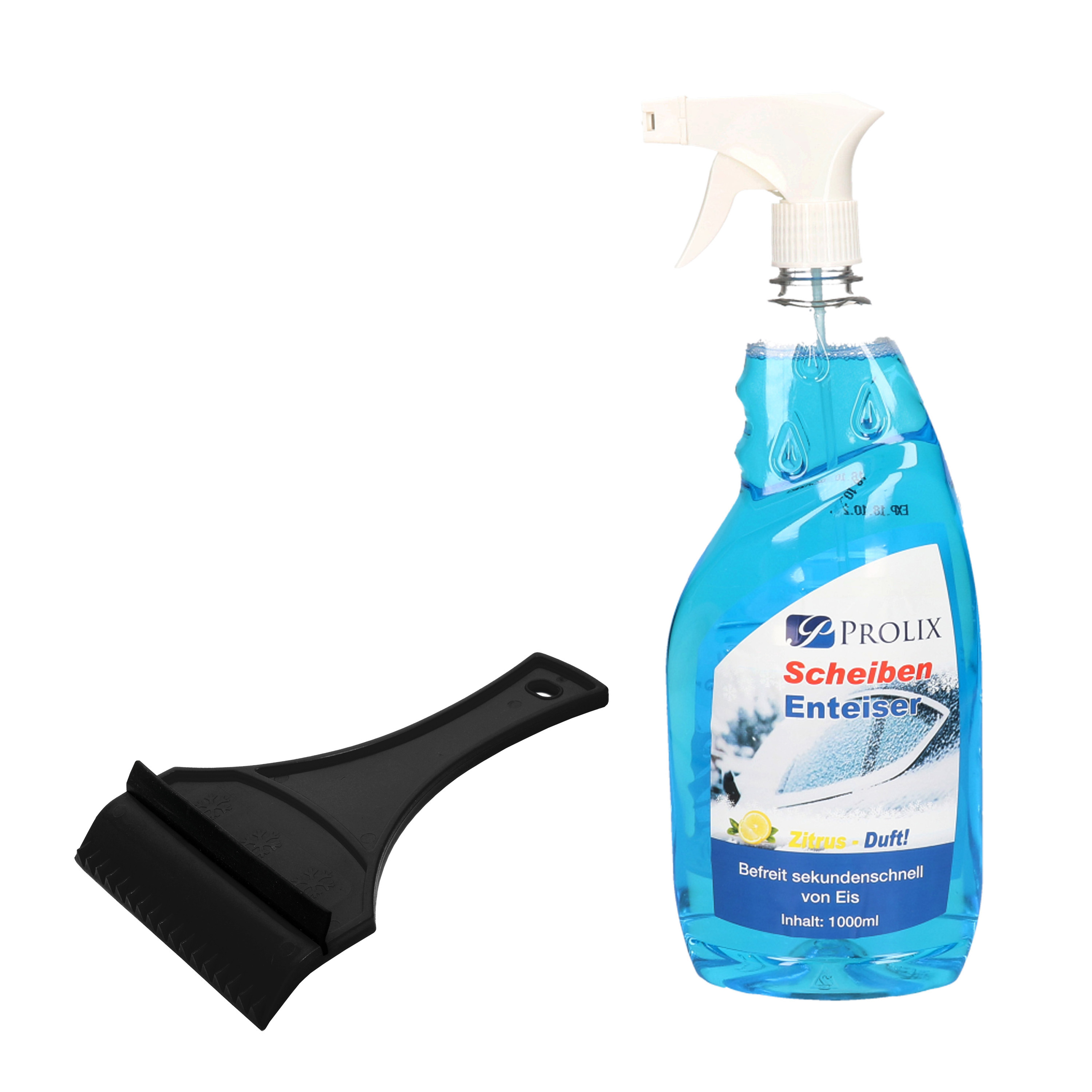 Ruitenontdooier spray - voor auto - 1L - antivries sprays - winter/vorst - incl. ijskrabber -