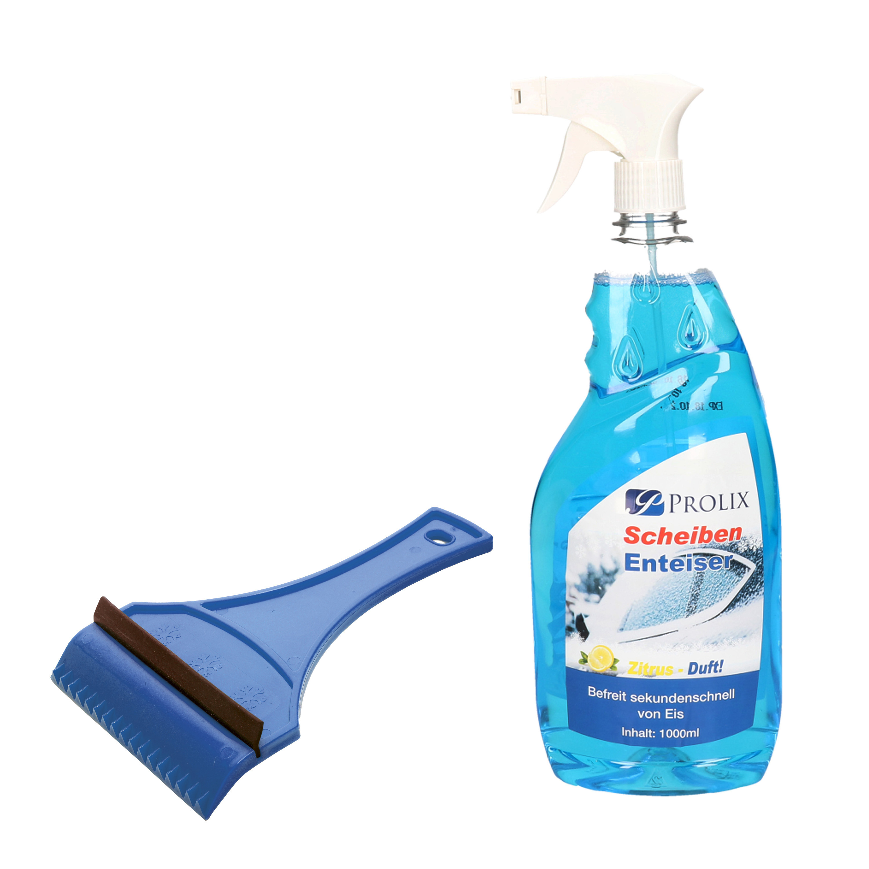 Ruitenontdooier spray - voor auto - 1L - antivries sprays - winter/vorst - incl. ijskrabber -