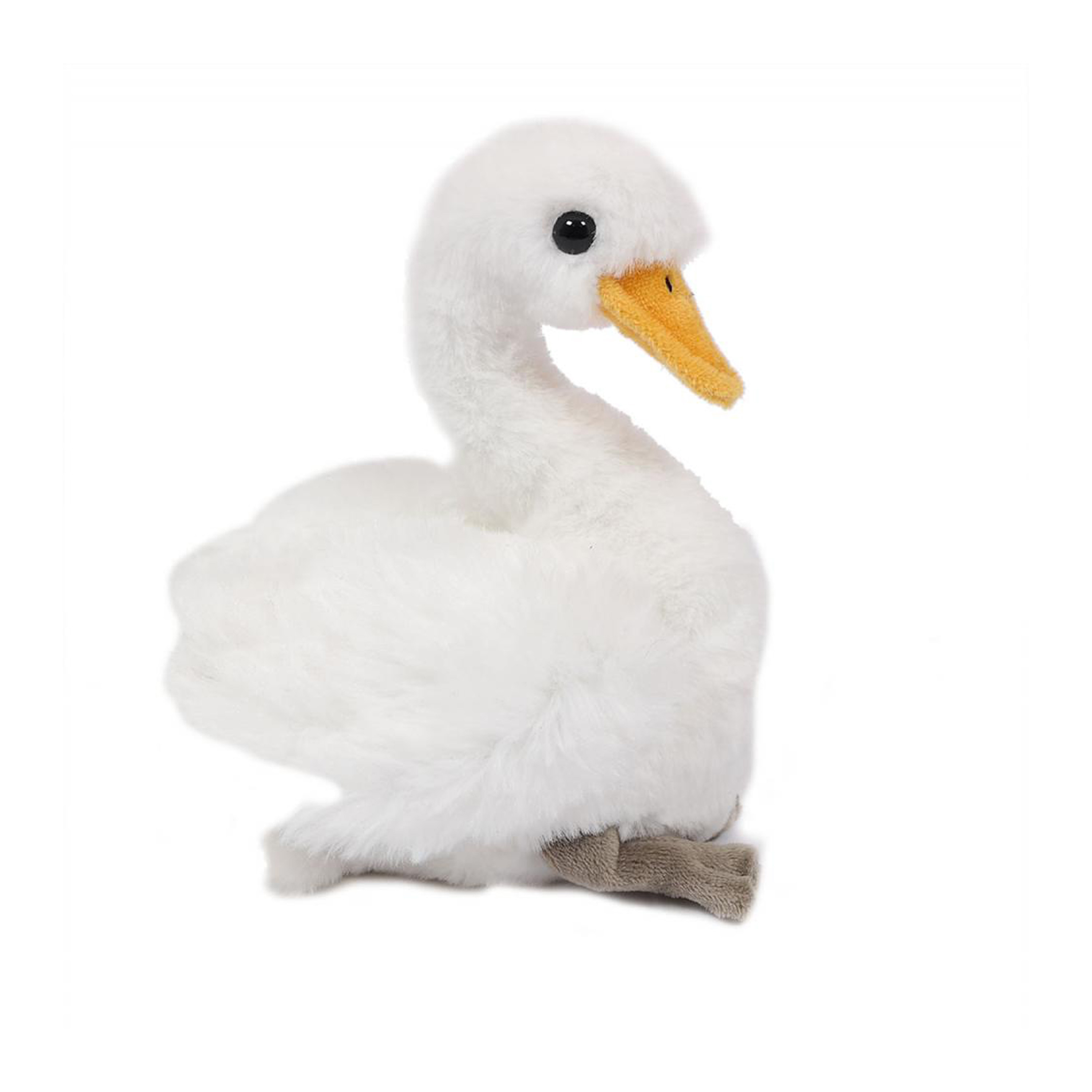 Knuffeldier Zwaan - zachte pluche stof - wit - premium kwaliteit knuffels - Vogels - 18 cm -