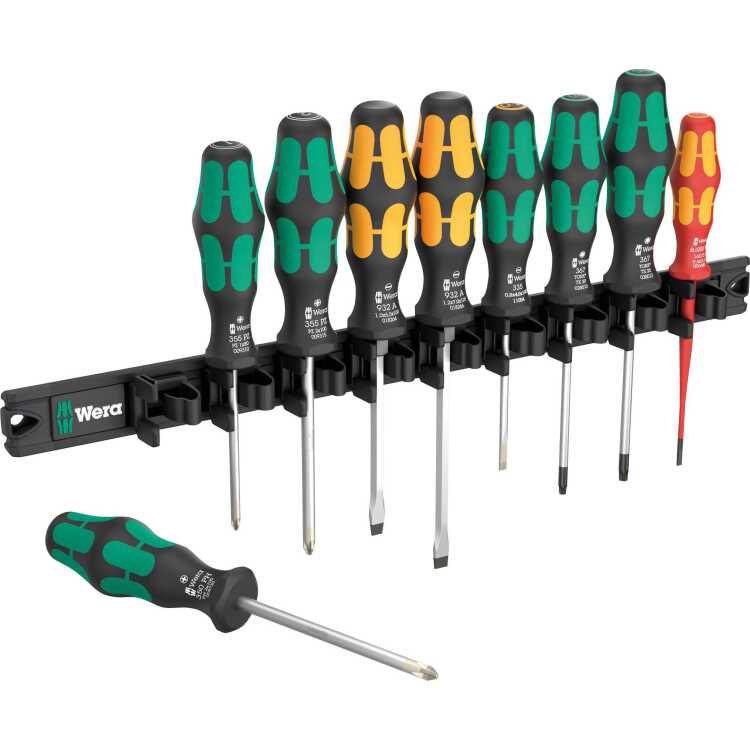 Wera 9650 Magneetstrip Kraftform schroevendraaierset schroevendraaier 9-delig