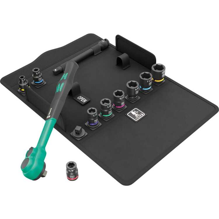 Wera 8100 SB 13 Zyklop Comfort ratelset gereedschapsset Omschakelpal, 3/8" aandrijving, Imperial, 11-delig
