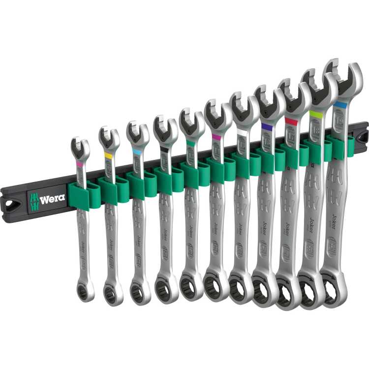 Wera 9630 Magneetstrip 6000 Joker 1 steek-ringratelsleutelset moersleutel 11-delig