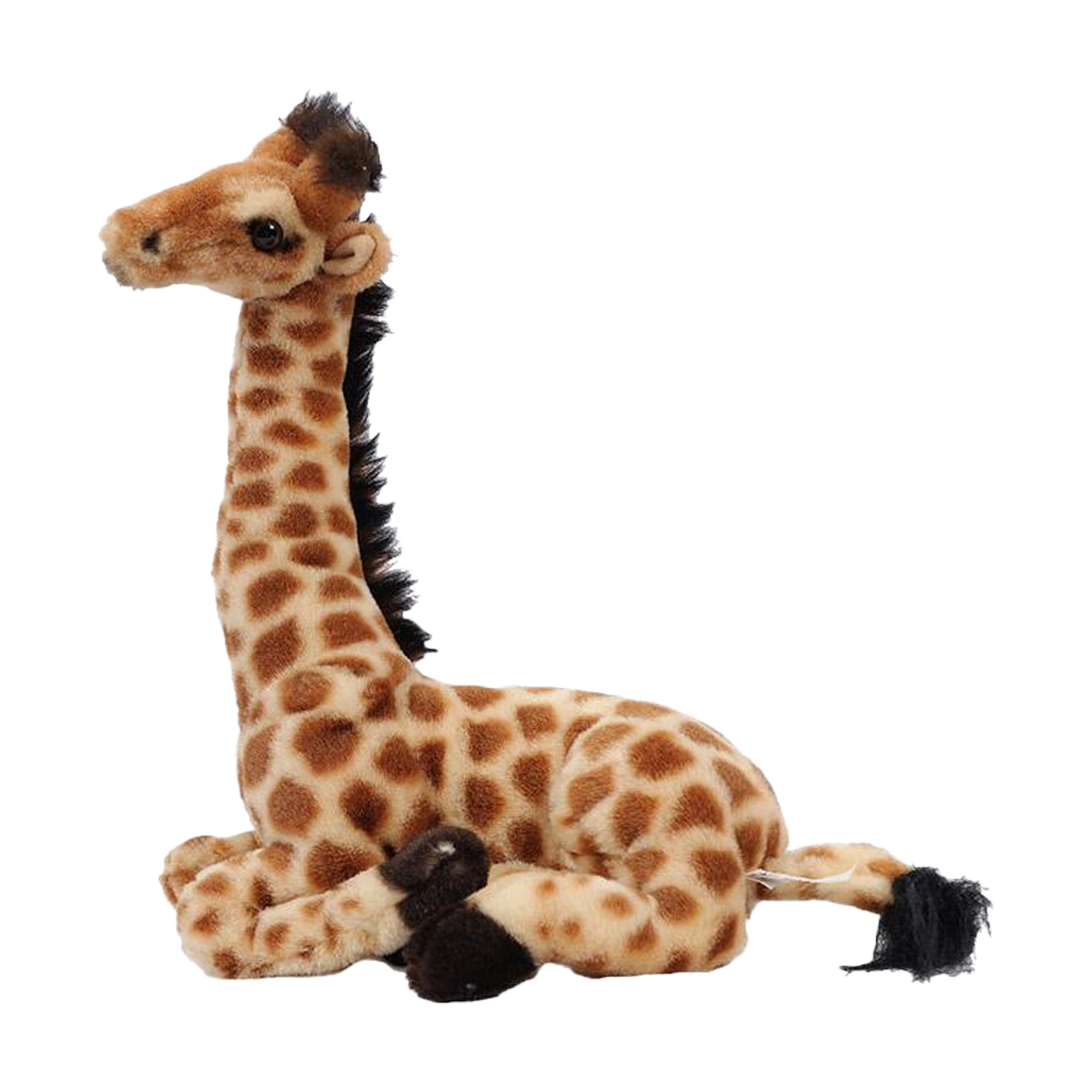 Knuffeldier Giraffe - zachte pluche stof - lichtbruin - kwaliteit knuffels - 30 cm - liggend -
