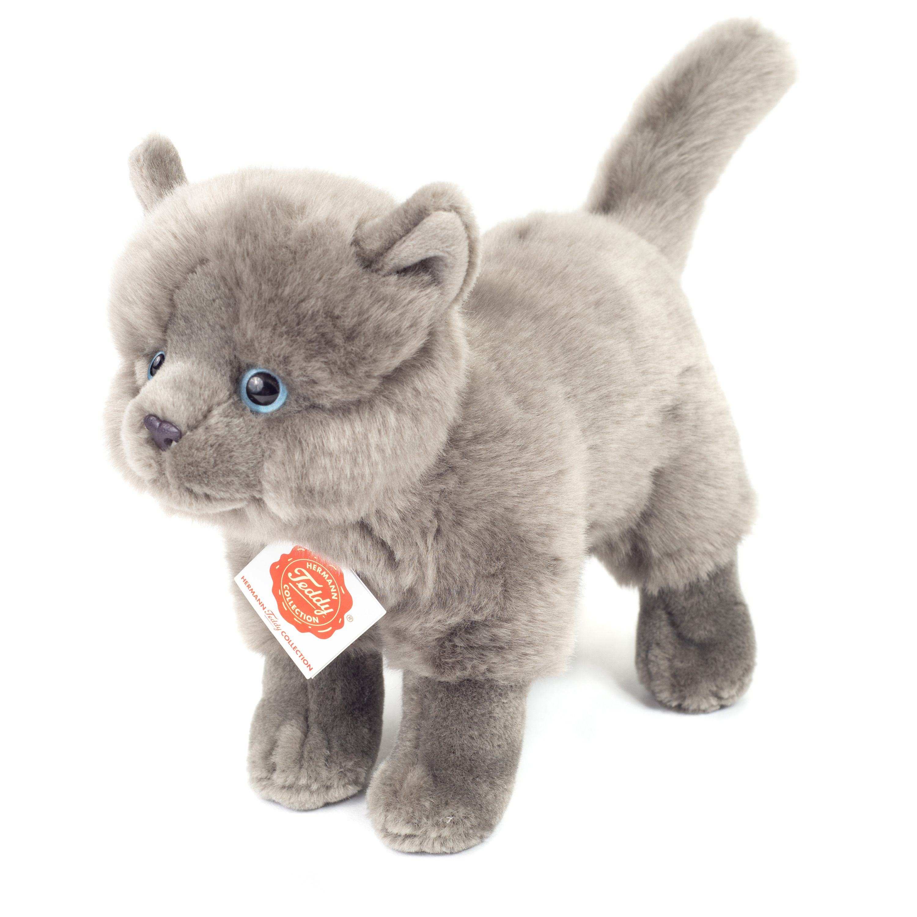 Knuffeldier Kartuizer kat/poes - zachte pluche stof - premium kwaliteit knuffels - grijs - 20 cm -