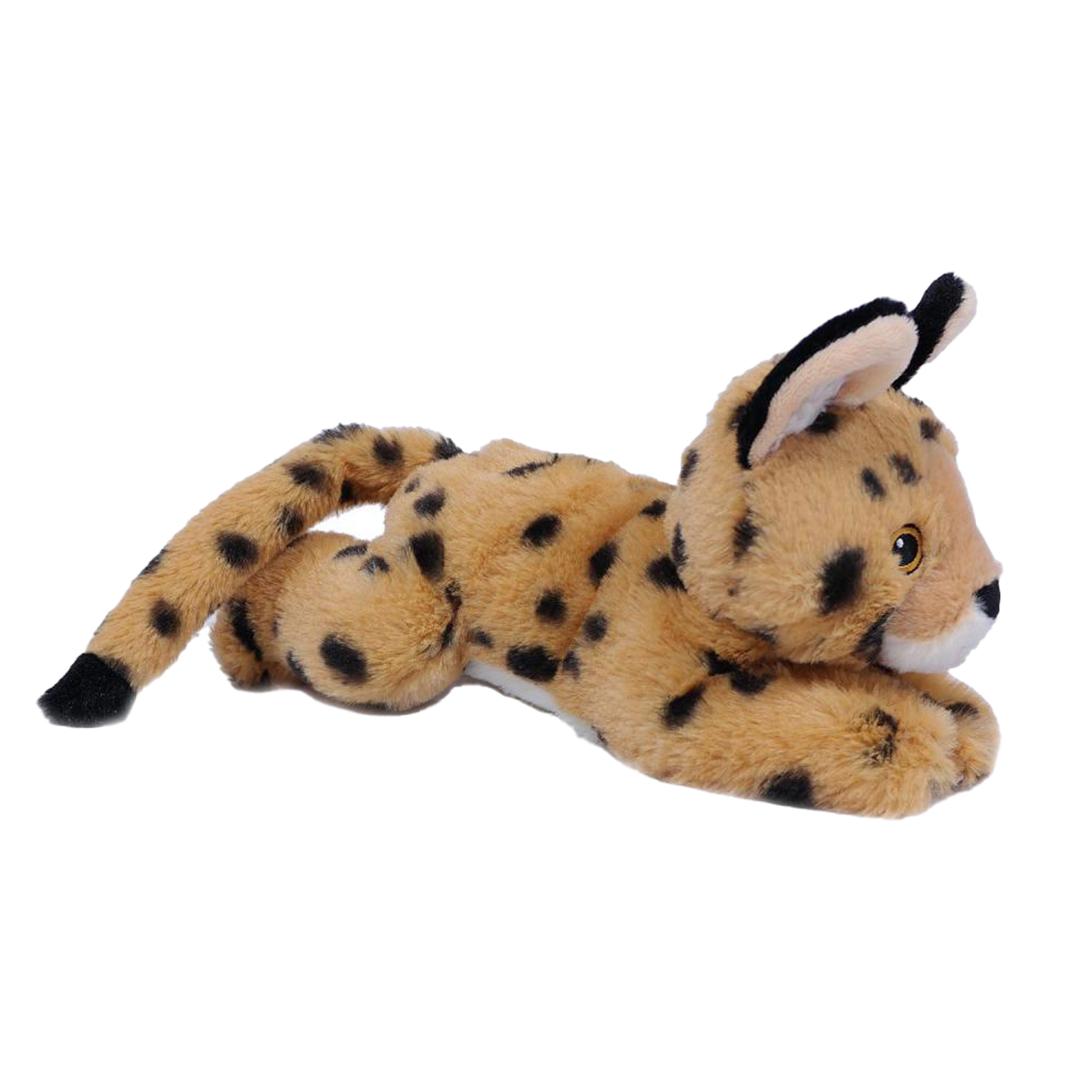 Knuffeldier Serval kat - zachte pluche stof - beige - premium kwaliteit knuffels - 28 cm -