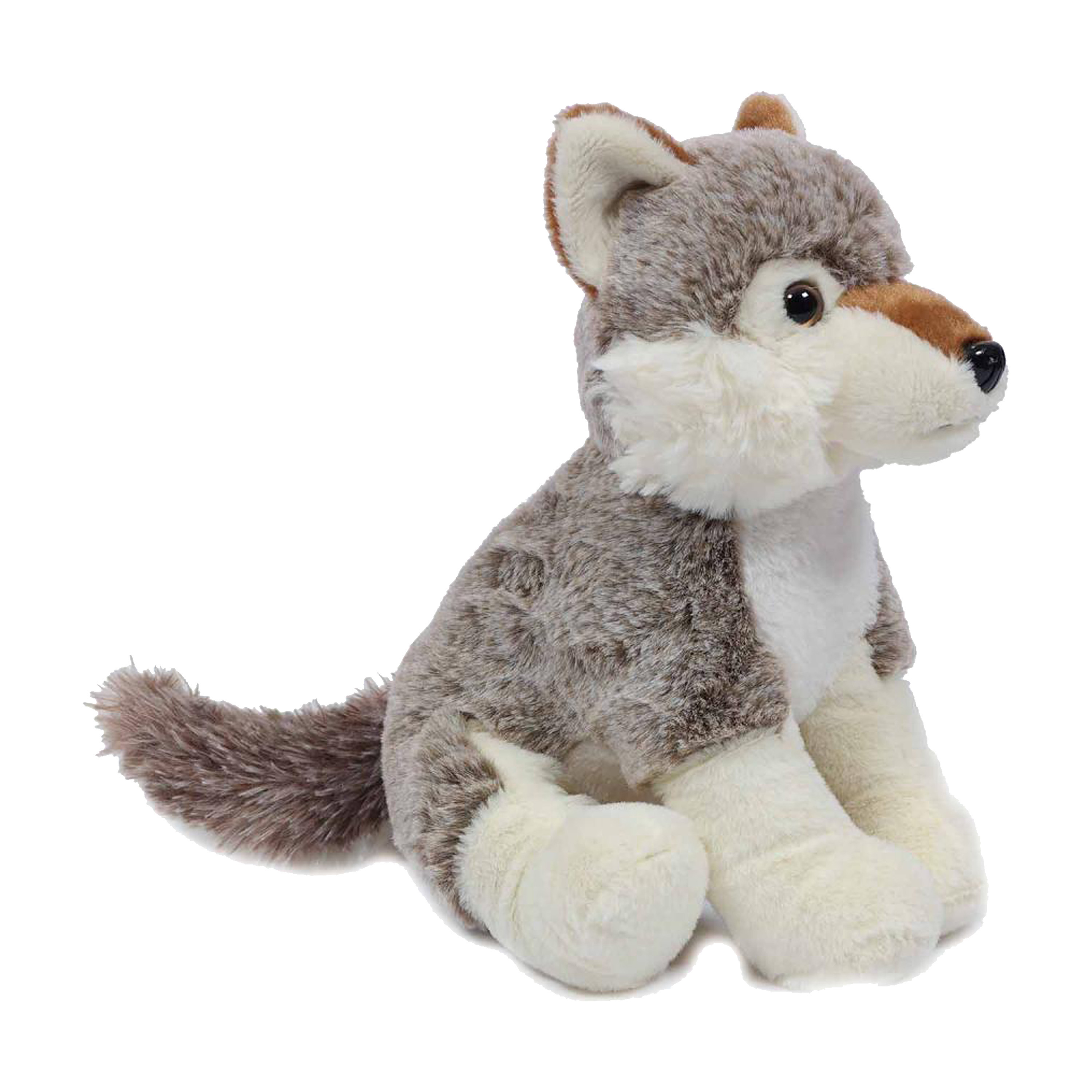 Knuffeldier Wolf - zachte pluche stof - grijs - kwaliteit knuffels - 25 cm -