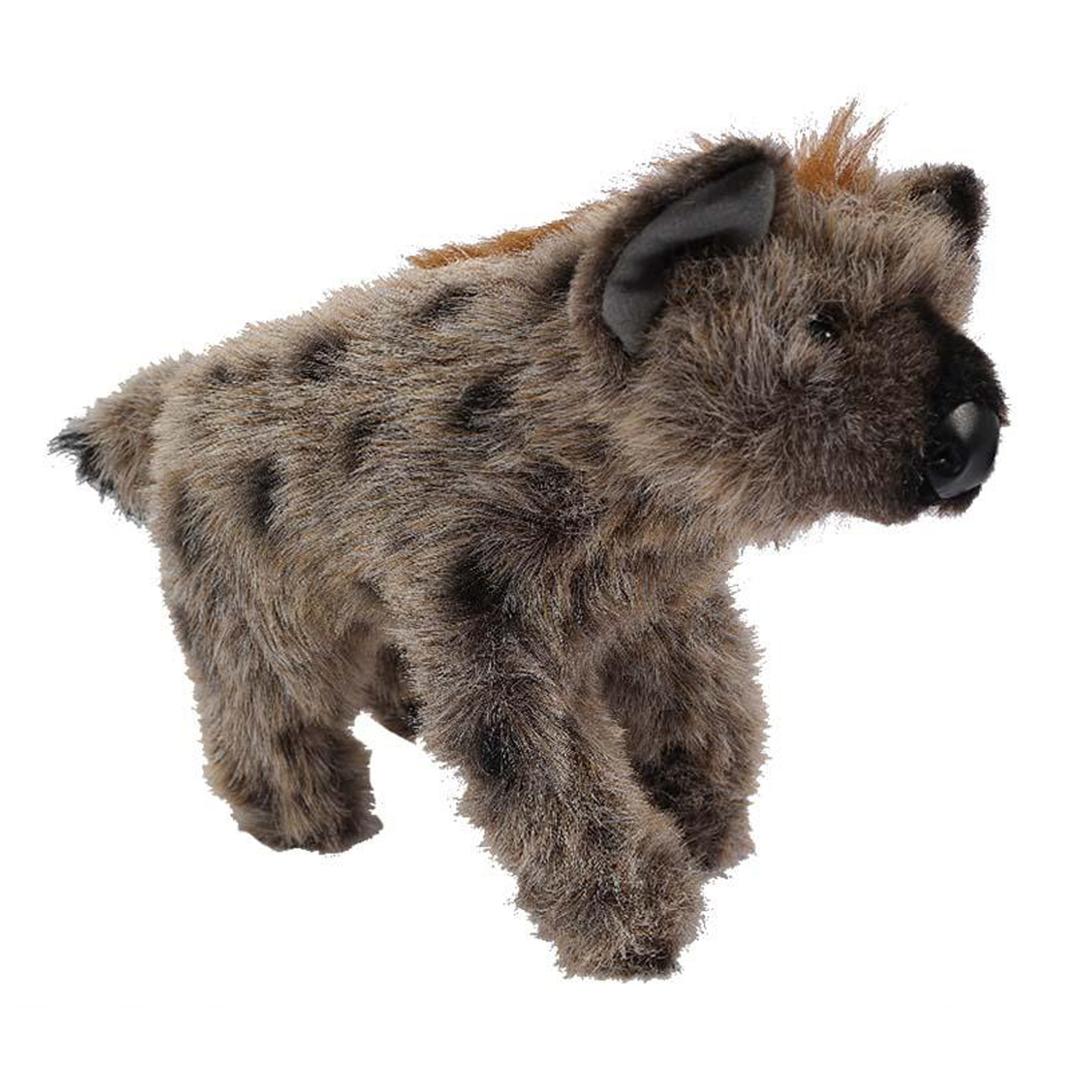 Knuffeldier Hyena - zachte pluche stof - grijs - kwaliteit knuffels - 26 cm - lopend -