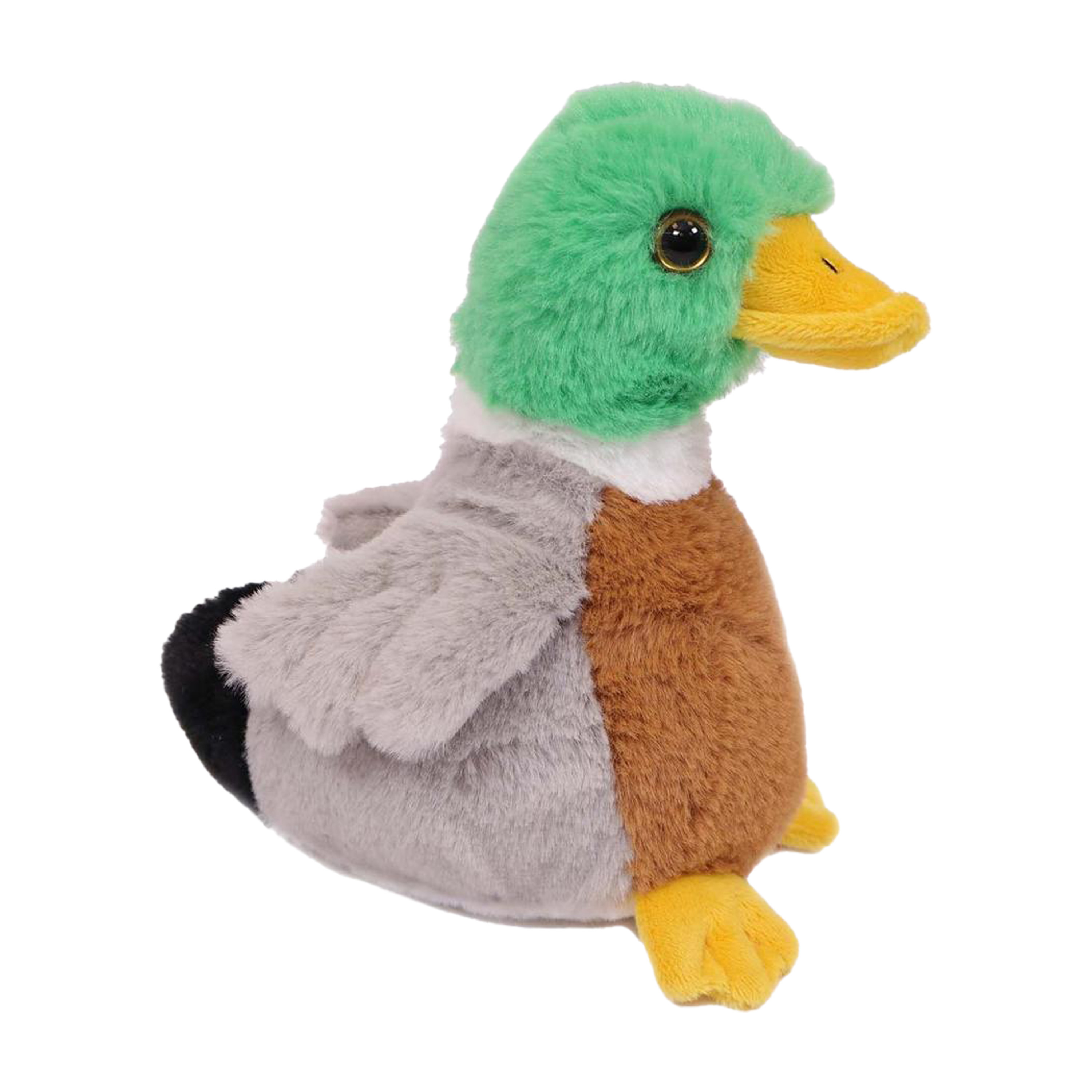 Knuffeldier Wilde Eend - zachte pluche stof - kleurenmix - kwaliteit knuffels - 16 cm -