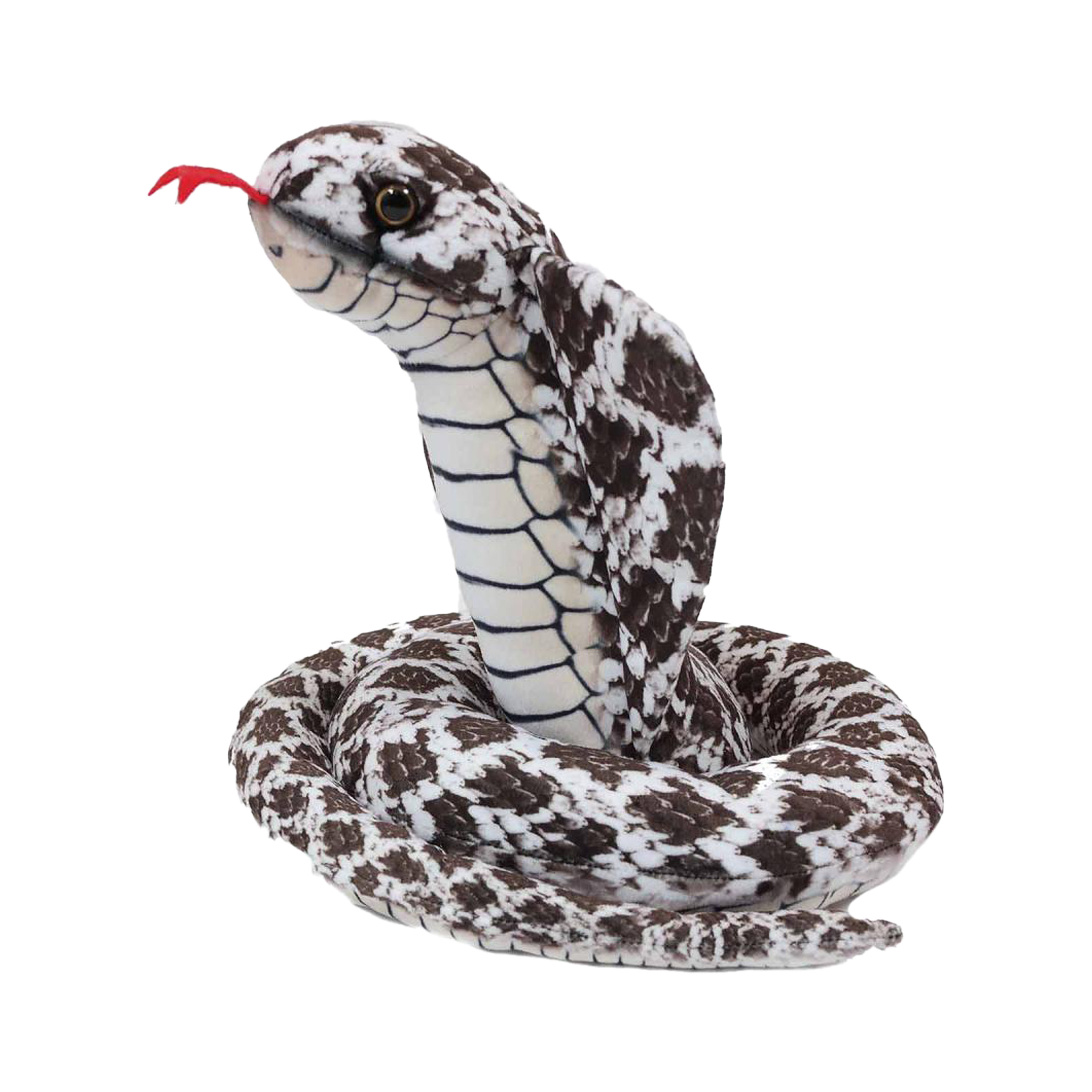 Knuffeldier Cobra slang - zachte pluche stof - donkerbruin - premium kwaliteit knuffels - 120 cm -
