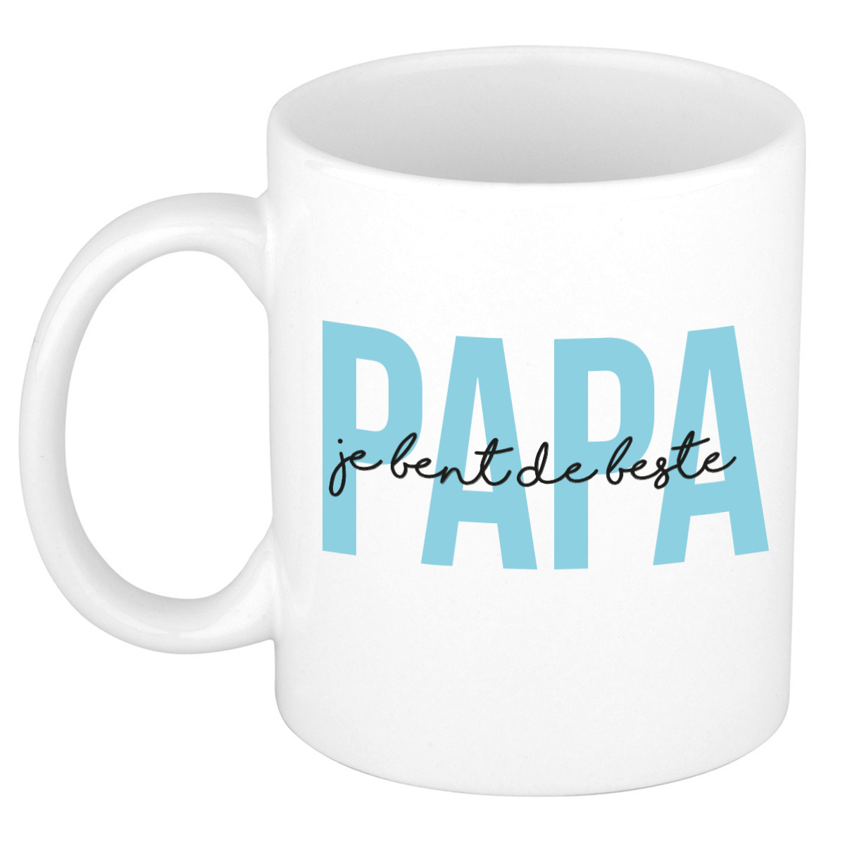 Cadeau koffie/thee mok voor papa - blauw - de beste - keramiek - 300 ml - Vaderdag -