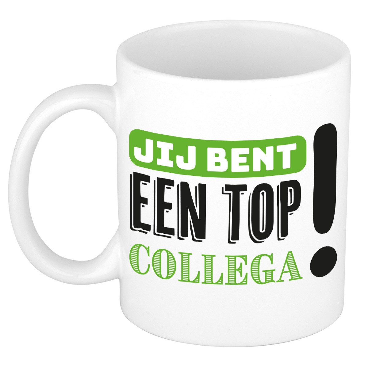 Cadeau koffie/thee mok voor collega - groen - keramiek - 300 ml - top collega -