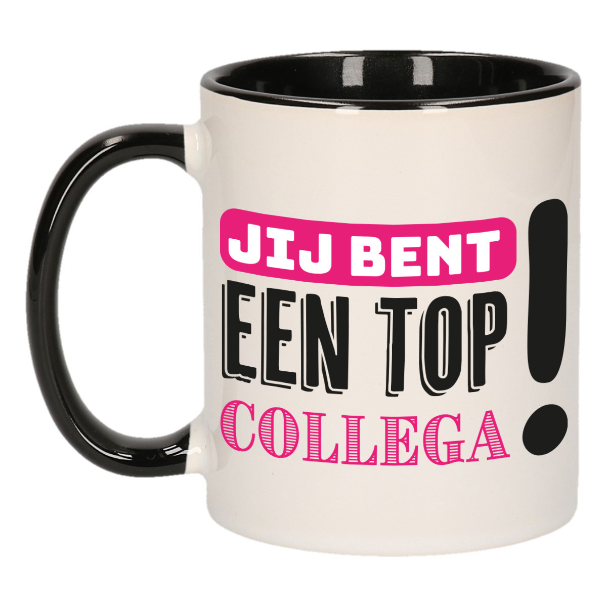Cadeau koffie/thee mok voor collega - roze - keramiek - 300 ml - top collega -