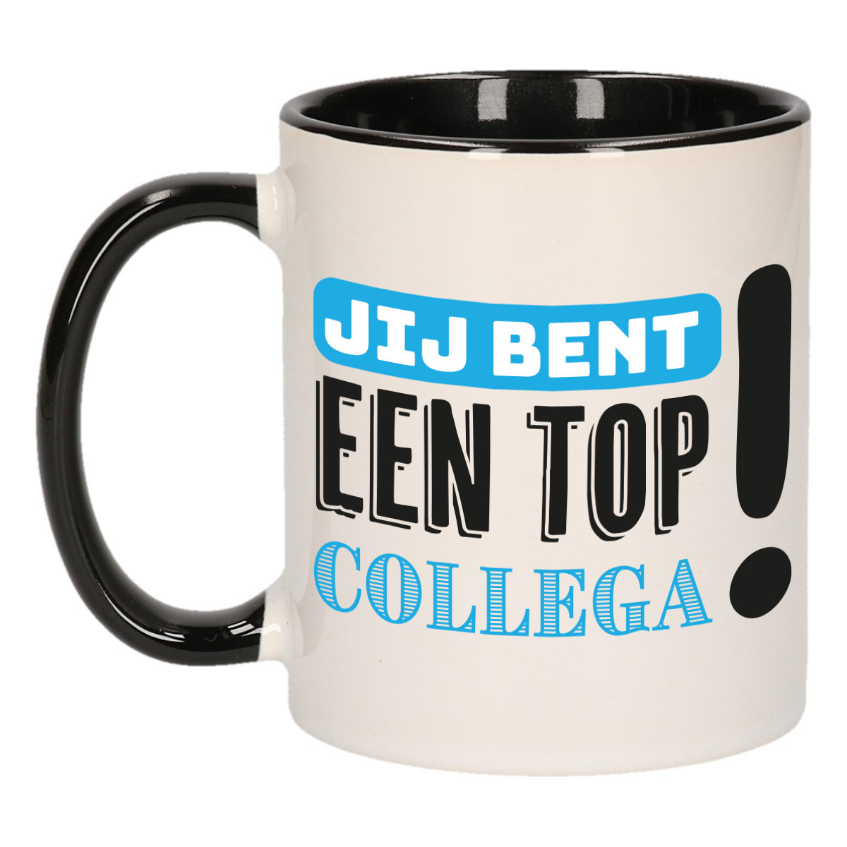 Cadeau koffie/thee mok voor collega - blauw - keramiek - 300 ml - top collega -
