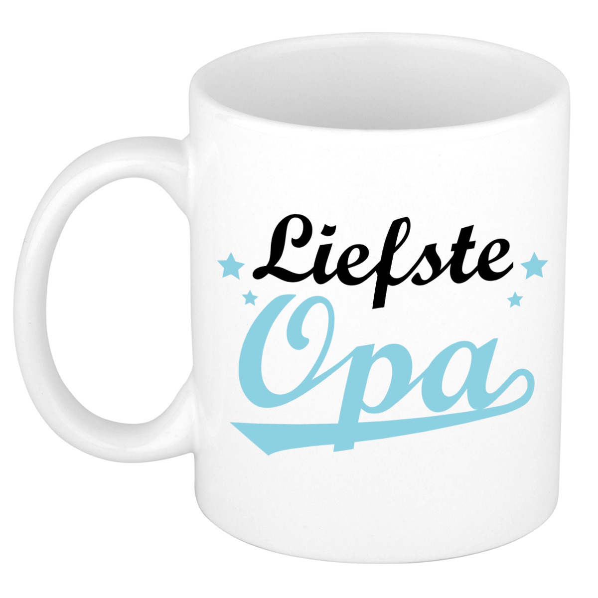 Cadeau koffie/thee mok voor opa - blauw - de liefste - keramiek - 300 ml -