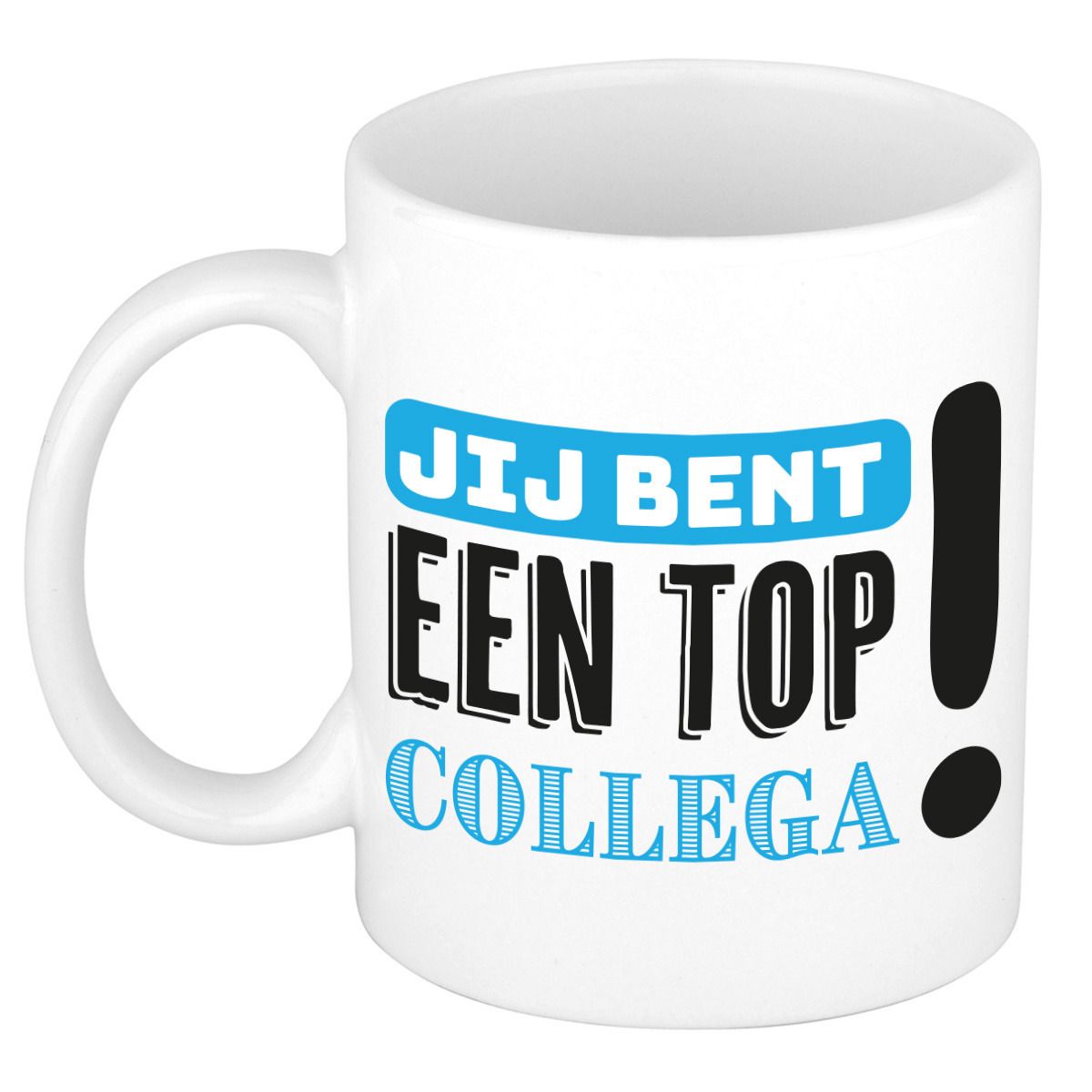 Cadeau koffie/thee mok voor collega - blauw - keramiek - 300 ml - top collega -