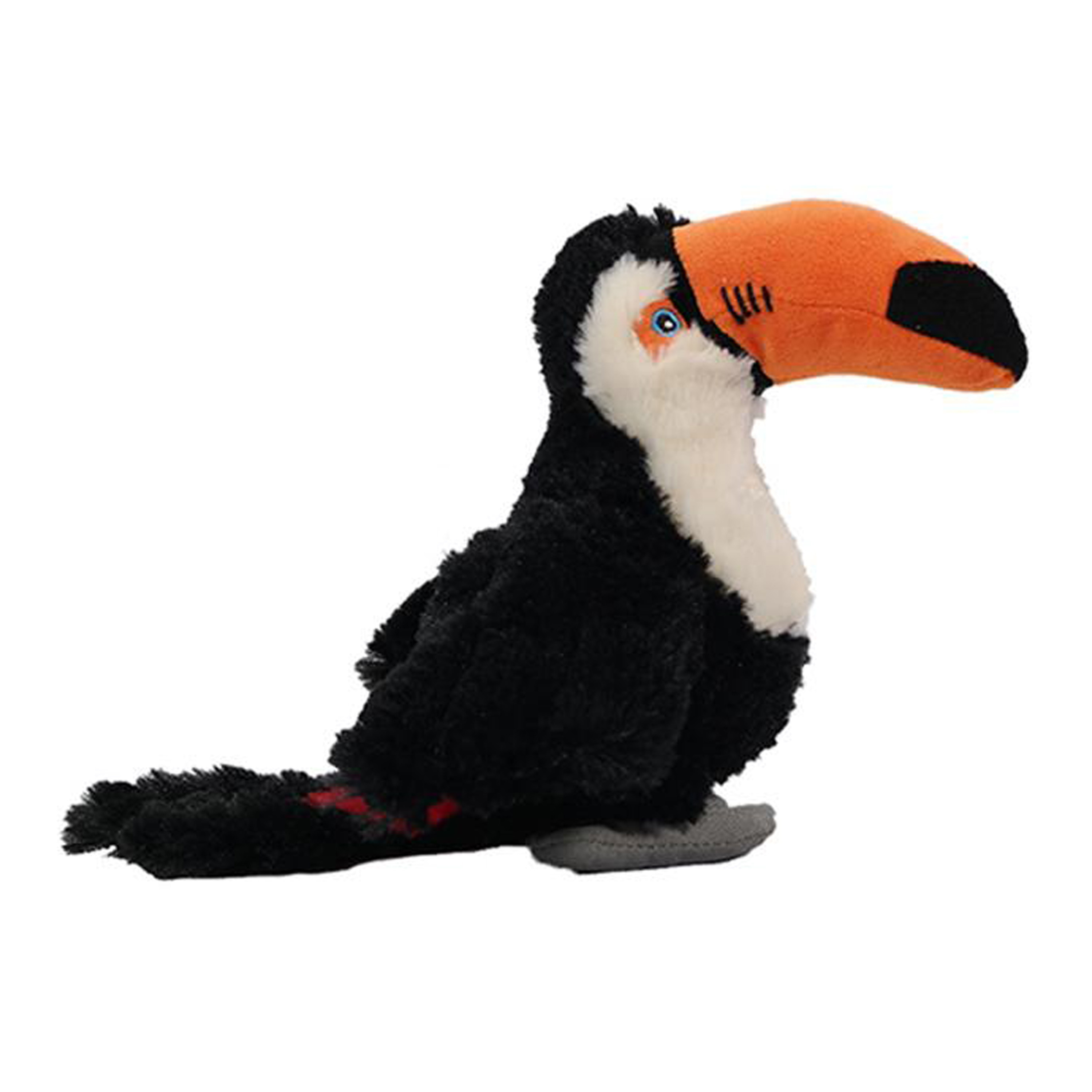 Knuffeldier Toekan - zachte pluche stof - zwart/oranje - premium kwaliteit knuffels - 20 cm -
