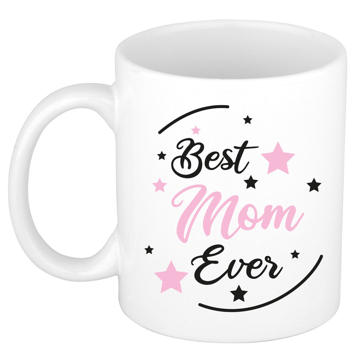 Cadeau koffie/thee mok voor mama - roze - de beste - keramiek - 300 ml - Moederdag -