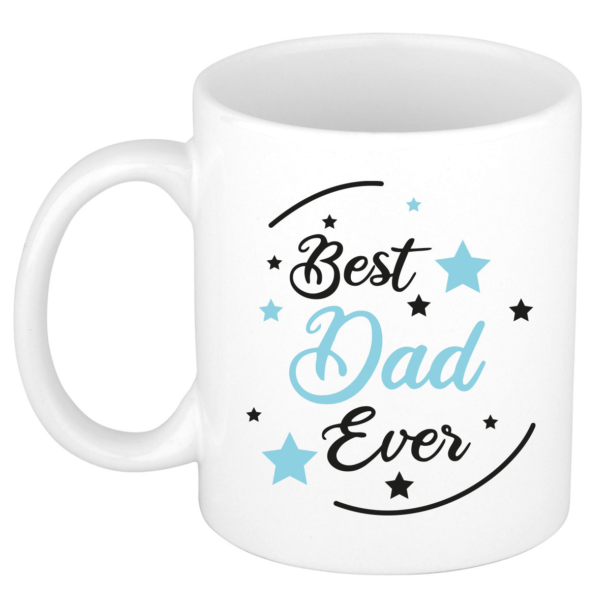 Cadeau koffie/thee mok voor papa - blauw - de beste - keramiek - 300 ml - Vaderdag -