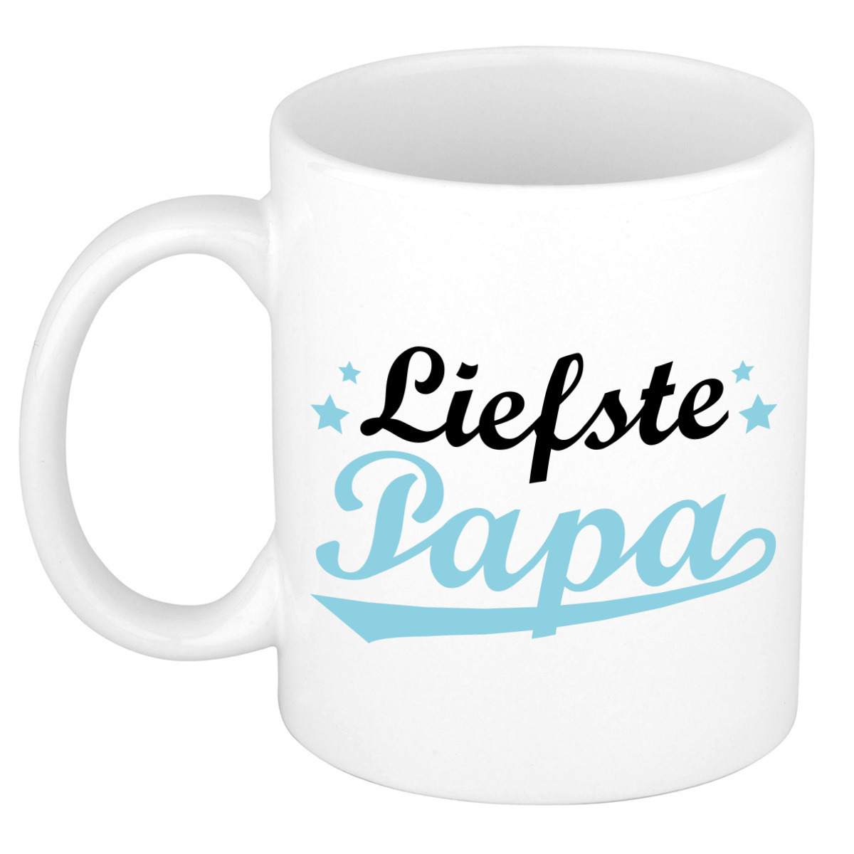 Cadeau koffie/thee mok voor papa - blauw - de liefste - keramiek - 300 ml - Vaderdag -