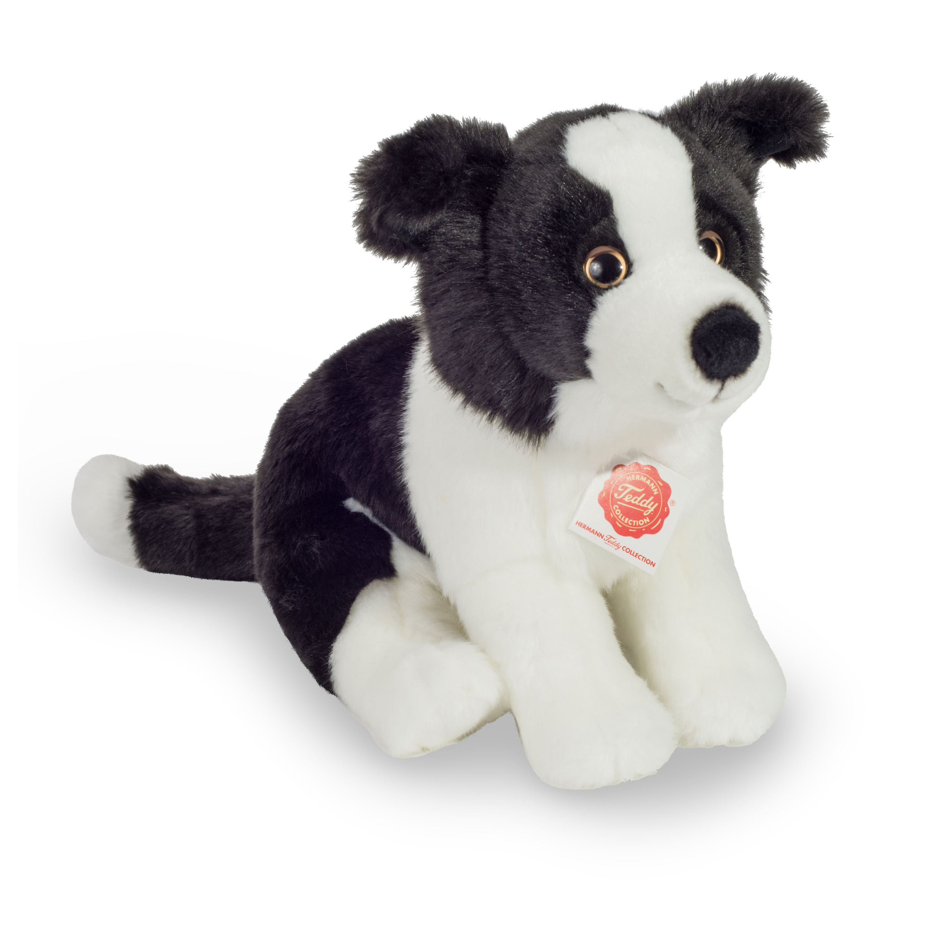 Knuffeldier hond Border Collie - zachte pluche stof - premium kwaliteit knuffels - zwart/wit - 25 cm -
