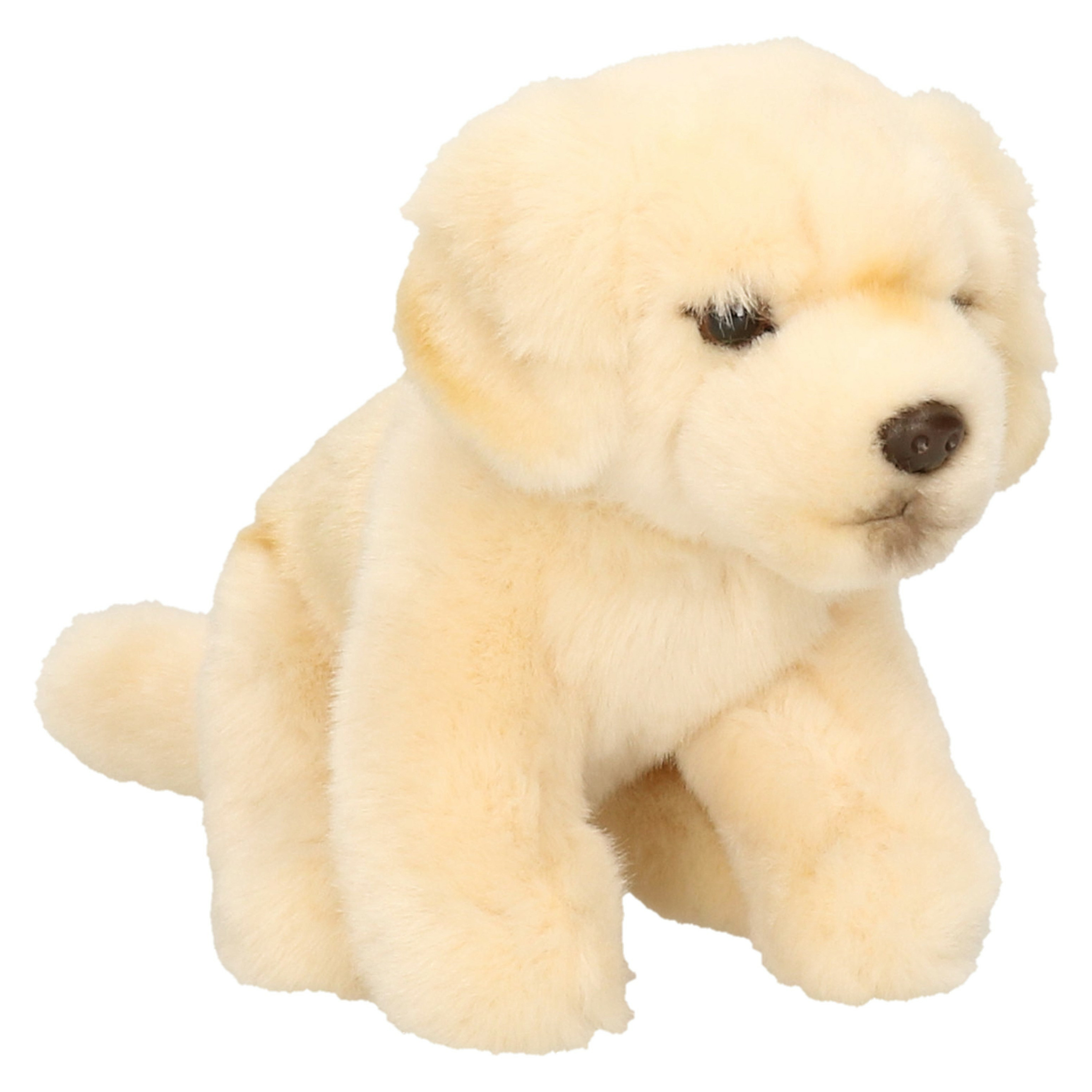Knuffeldier hond Golden Retriever - zachte pluche stof - premium knuffels - creme wit - 15 cm -