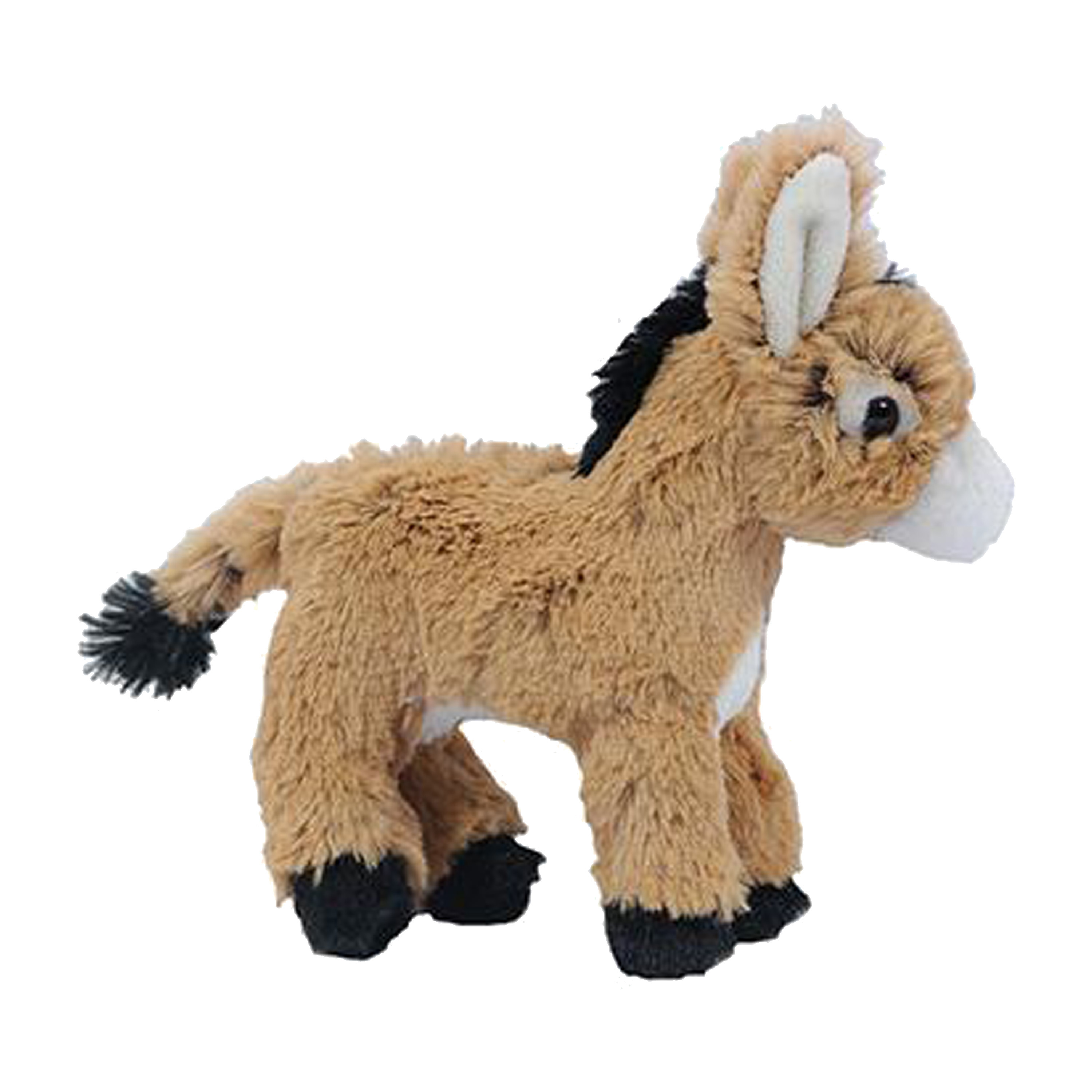Knuffeldier Ezel - zachte pluche stof - premium kwaliteit knuffels - lichtbruin - 16 cm -