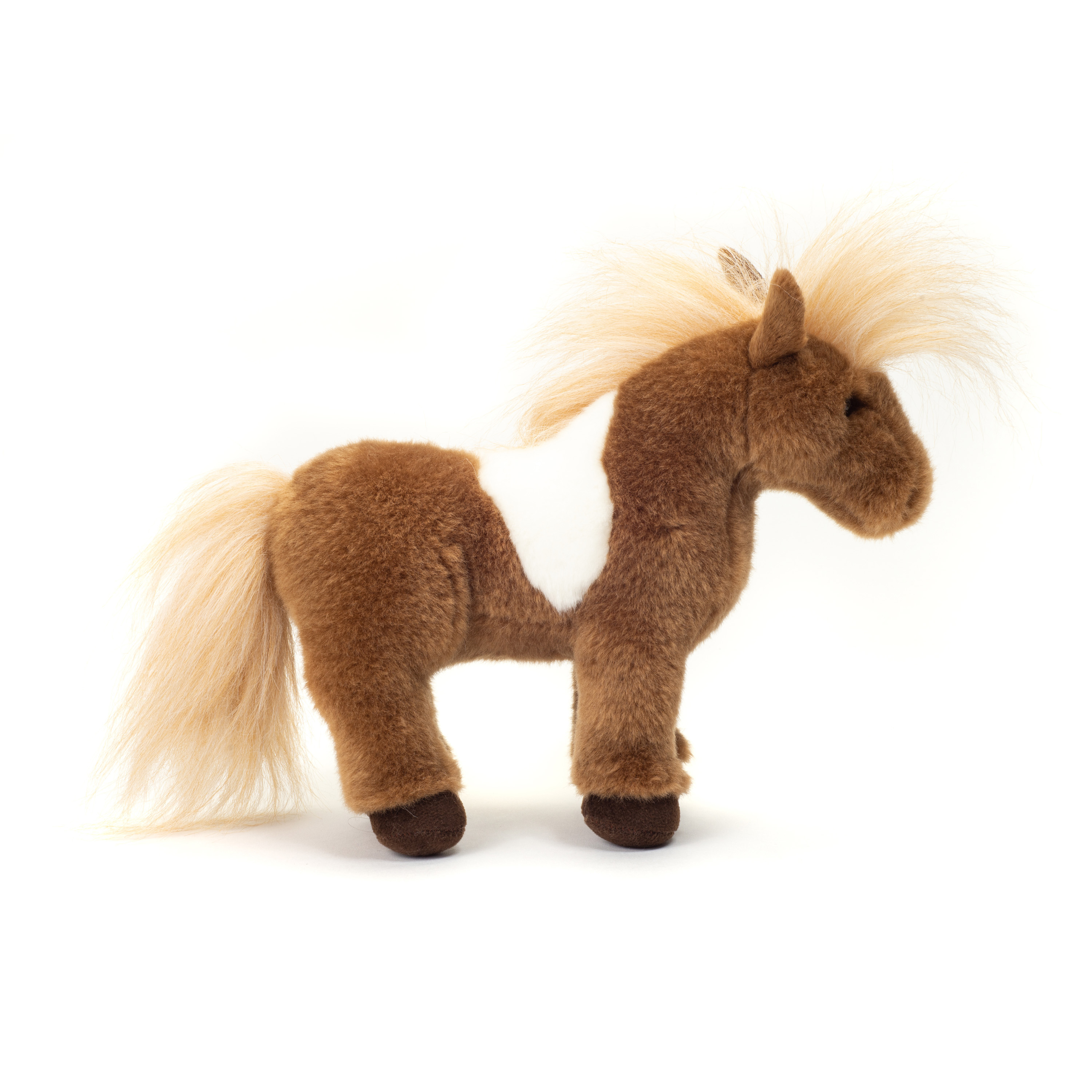 Knuffeldier Shetland Pony/paardje - zachte pluche stof - premium kwaliteit knuffels - bruin - 25 cm -