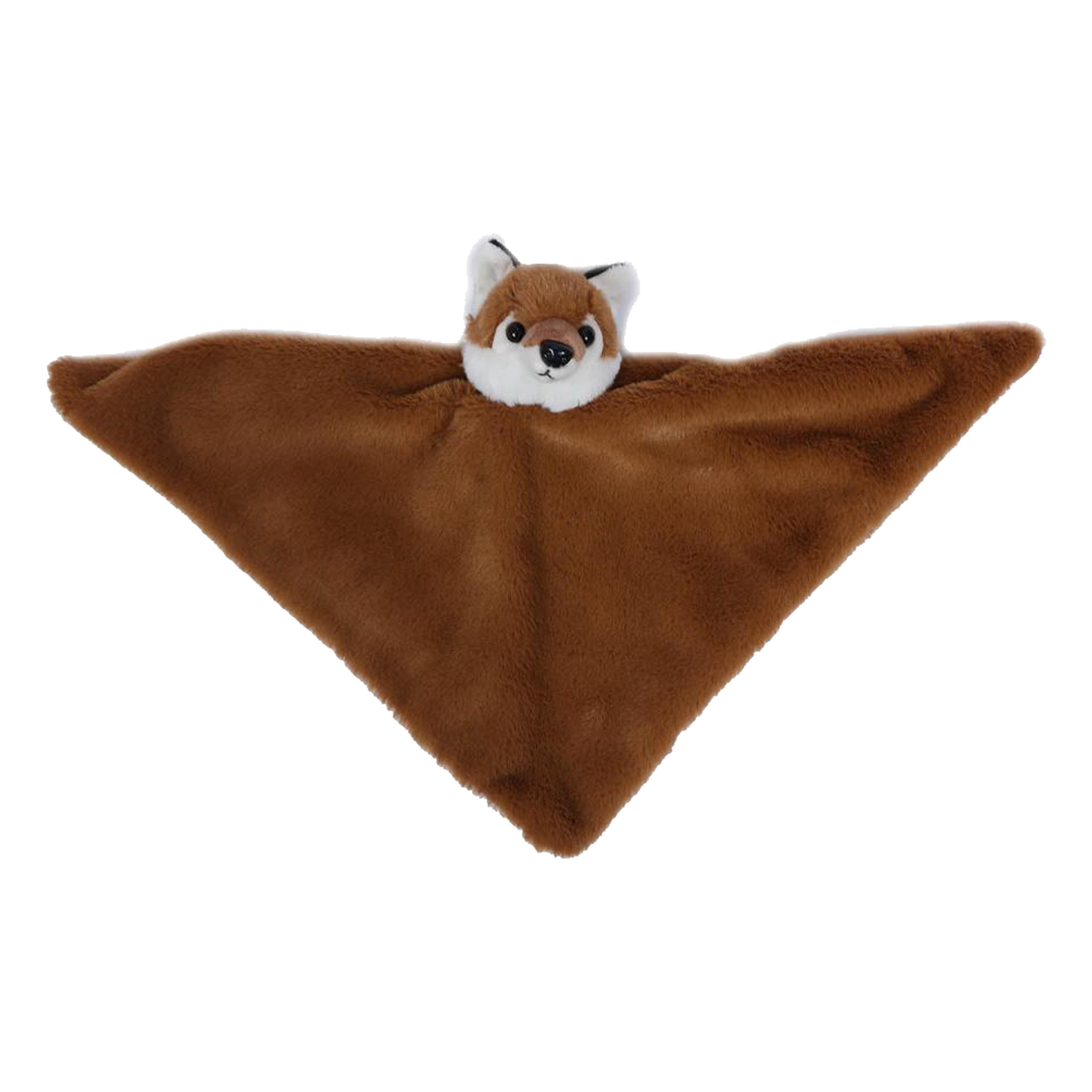 Knuffeldier Vos - zachte pluche stof - tuttel/knuffeldoekje - rood - 45 cm -