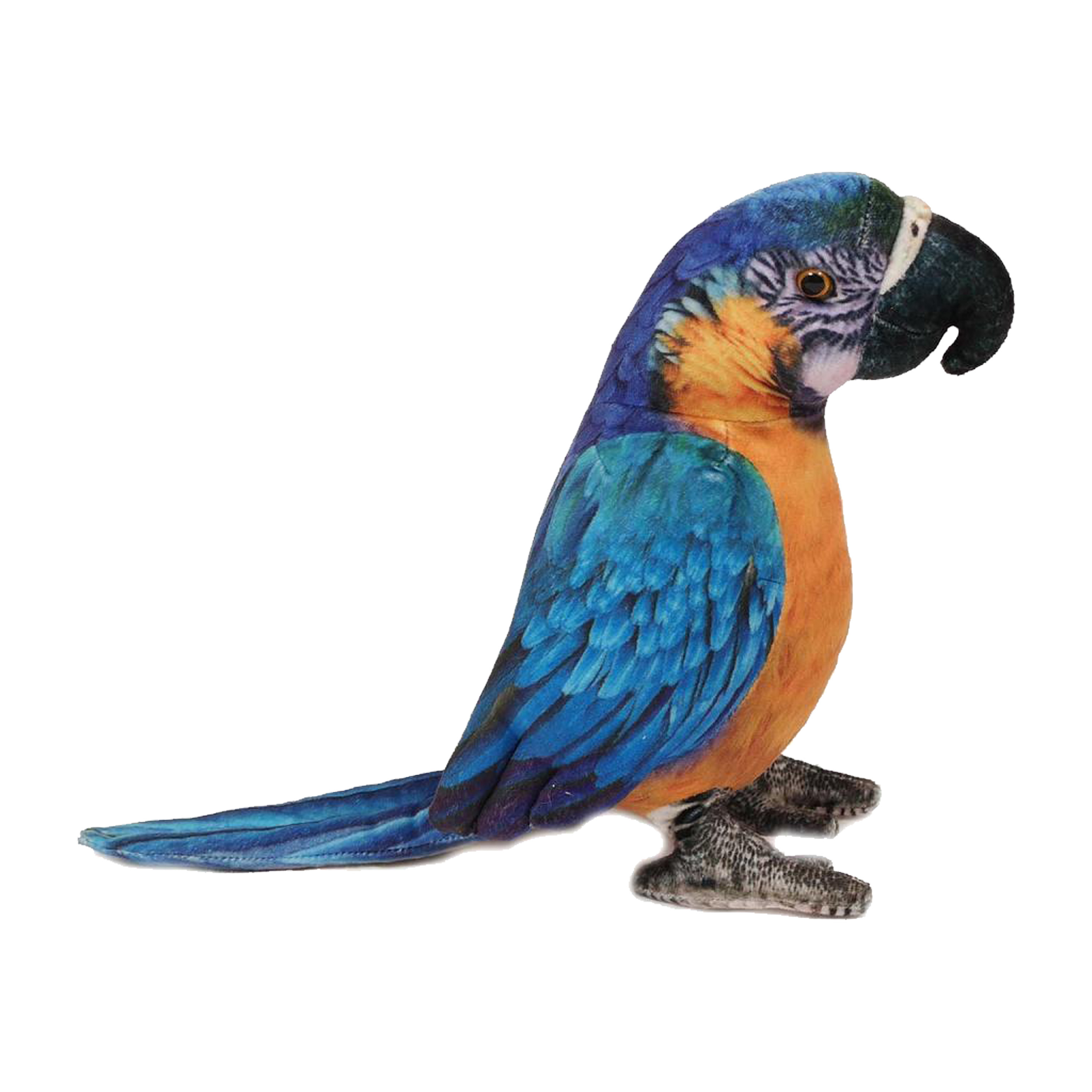 Knuffeldier Papegaai - zachte pluche stof - premium kwaliteit knuffels - blauw/geel - 20 cm -